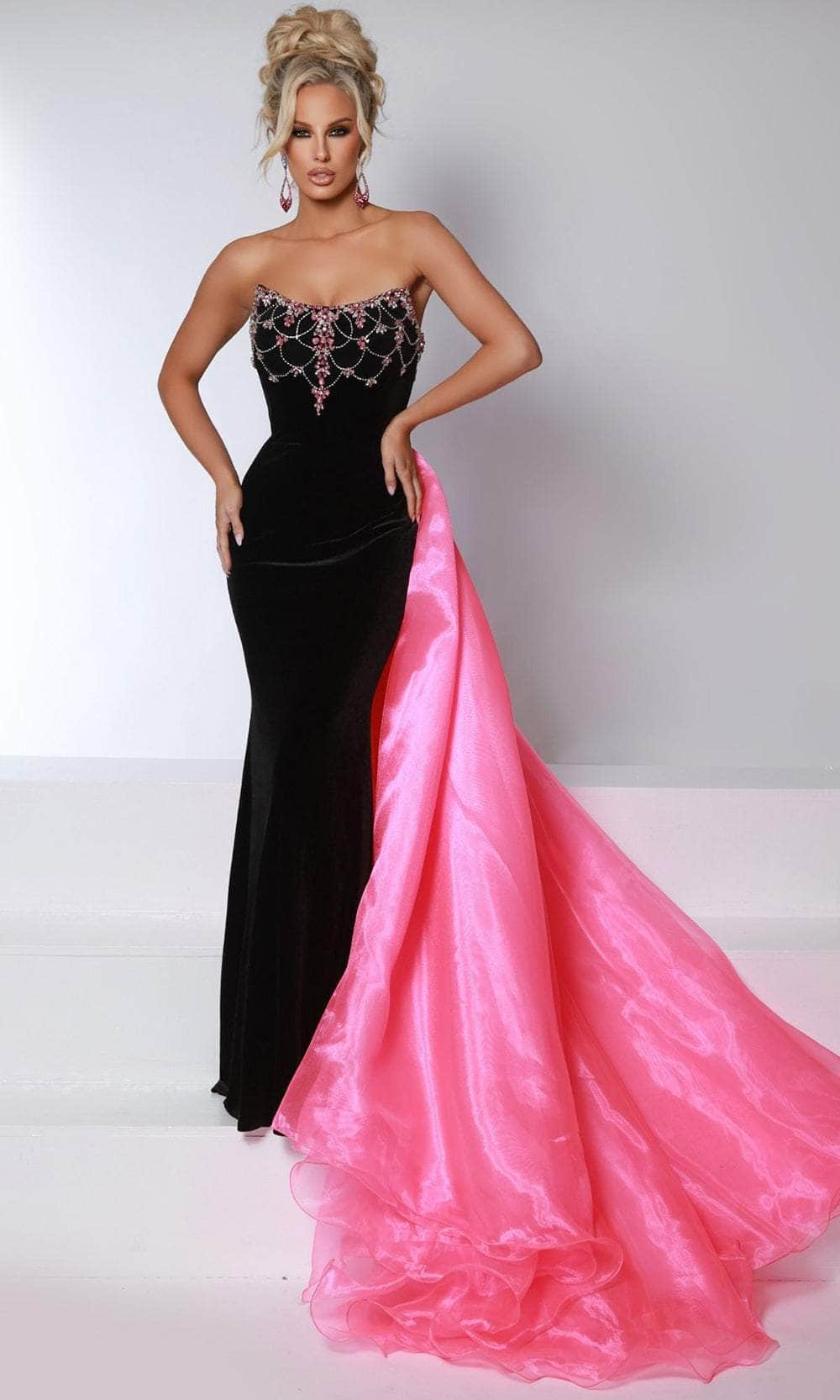 Image of Johnathan Kayne 2945 - Contrast Overskirt Evening Gown