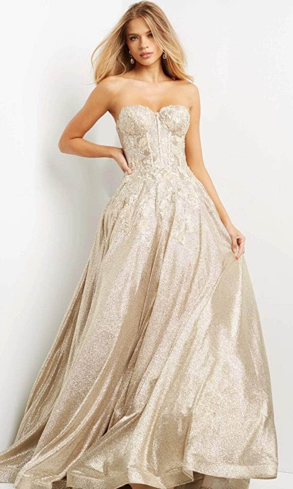 Image of Jovani 07497 - Strapless Sweetheart Neck Evening Gown