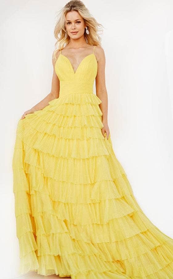 Image of Jovani 08480 - Tiered Skirt Prom Dress