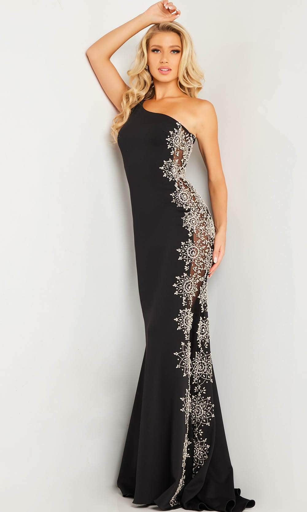 Image of Jovani 22500 - Beaded Sheer Side Prom Gown