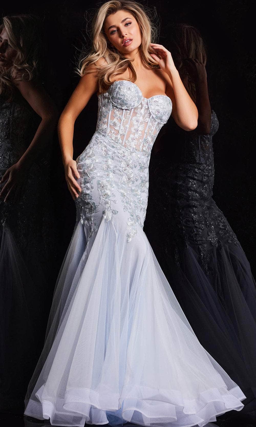 Image of Jovani 22924 - Floral Embroidered Prom Gown