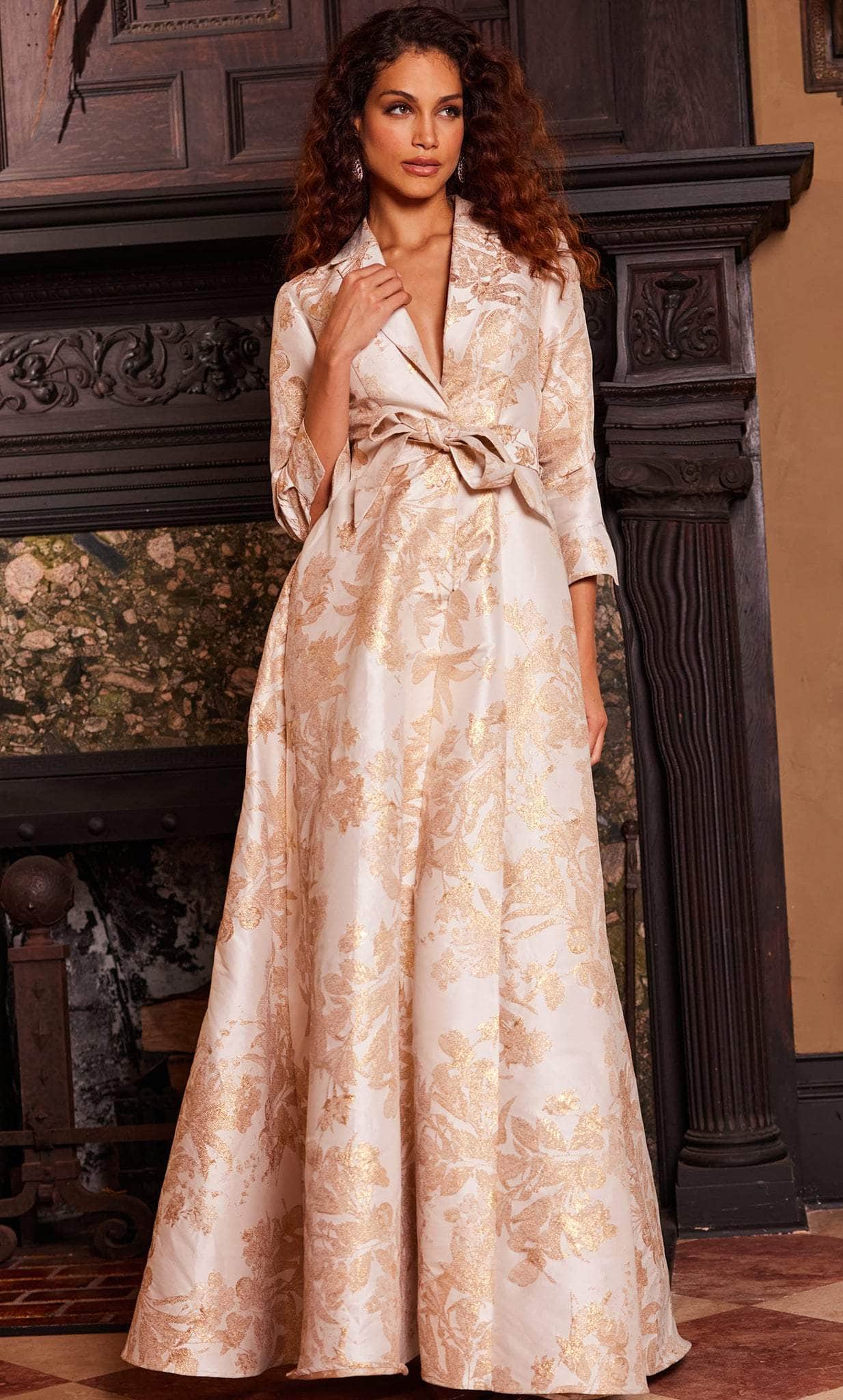 Image of Jovani 23178 - Floral Printed A-Line Evening Dress