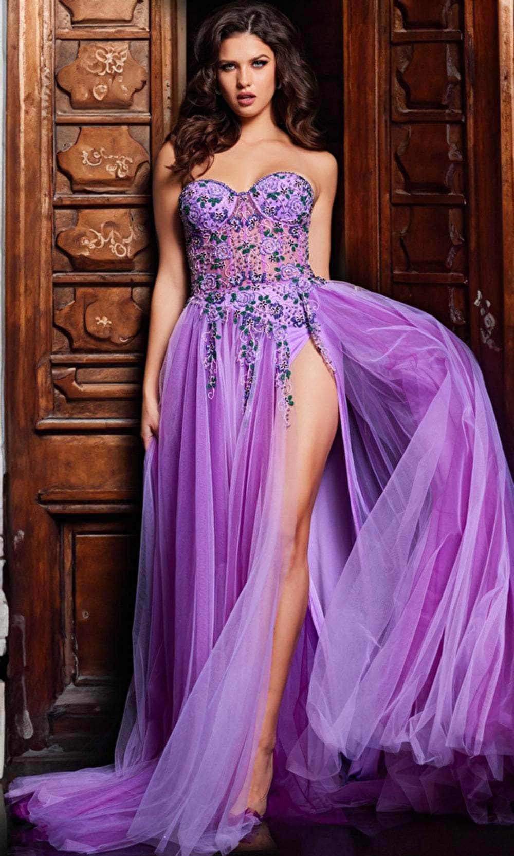 Image of Jovani 23709 - Floral Embroidered Sleeveless Gown