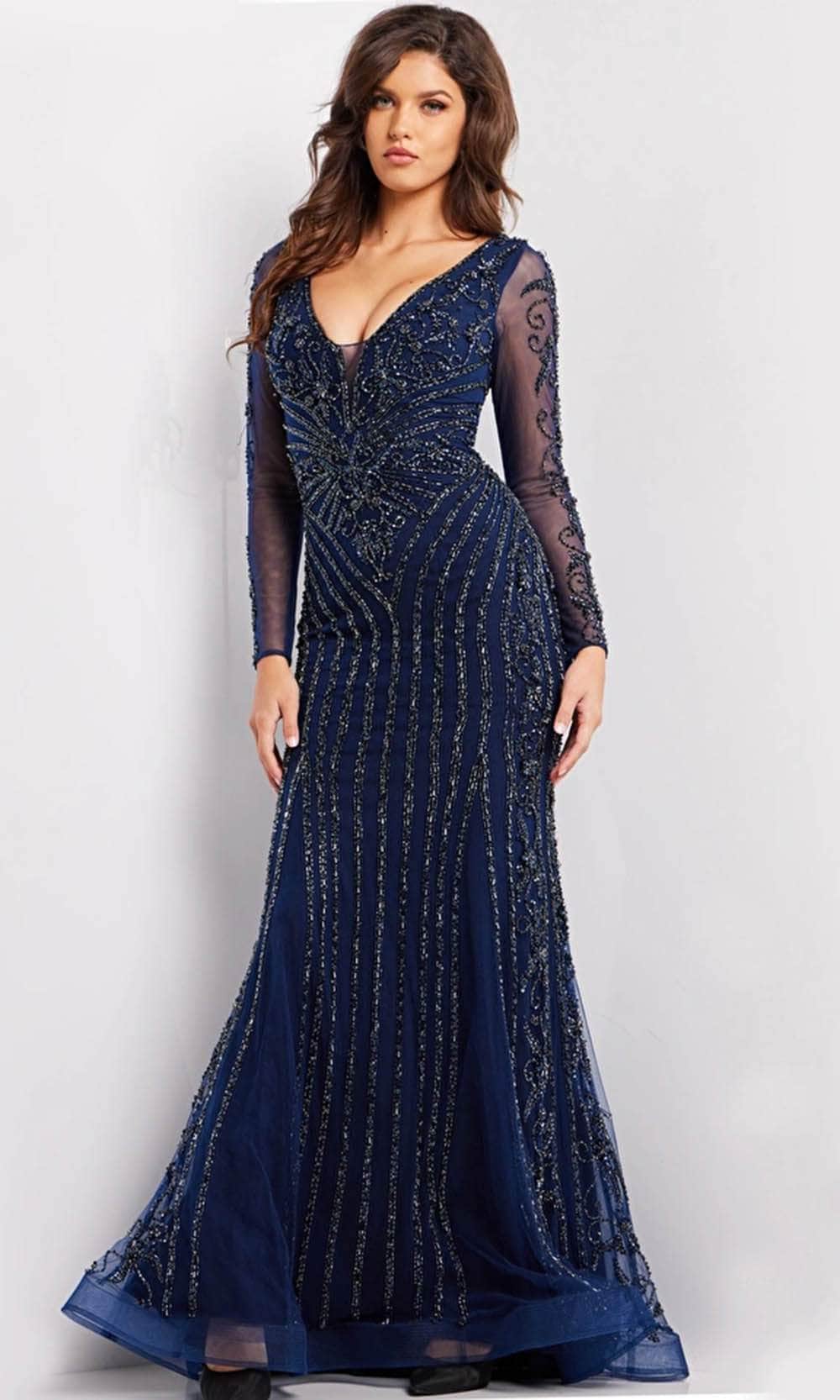 Image of Jovani 24236 - Bead Embellished Evening Gown