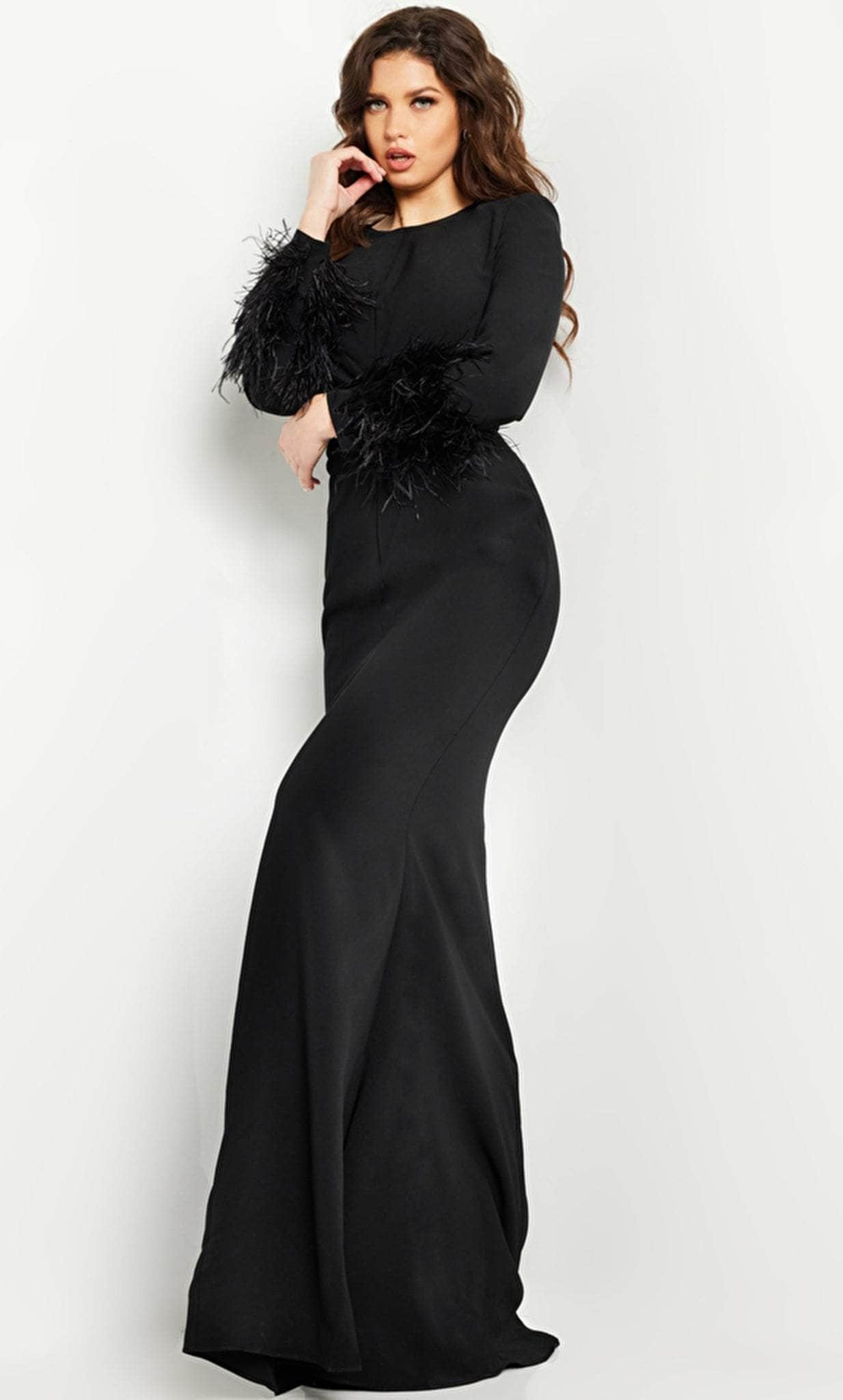 Image of Jovani 25898 - Ruched Back Sheath Mother of the Groom Dress