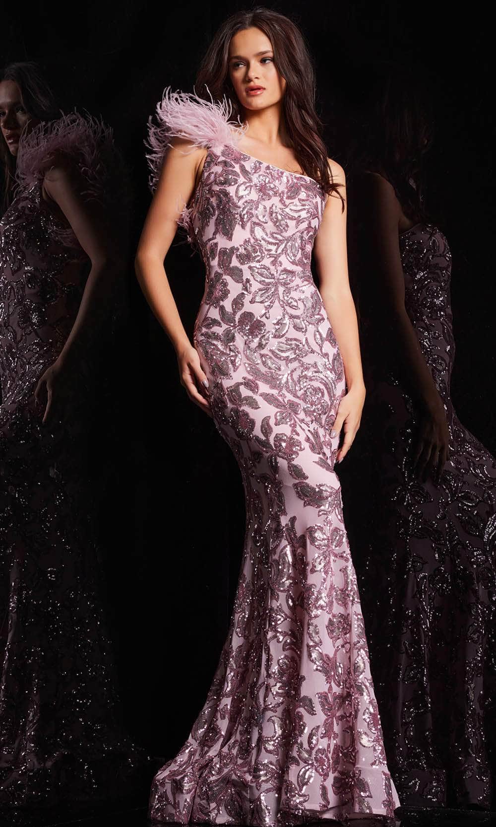 Image of Jovani 25901 - Foliage Sequin Prom Gown