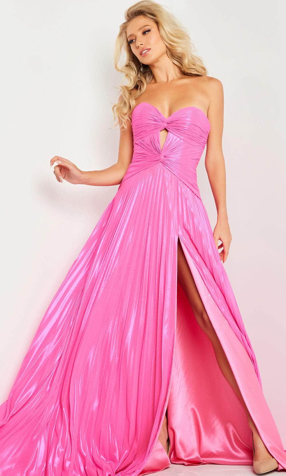 Image of Jovani 36461 - Metallic Pleated Prom Dress