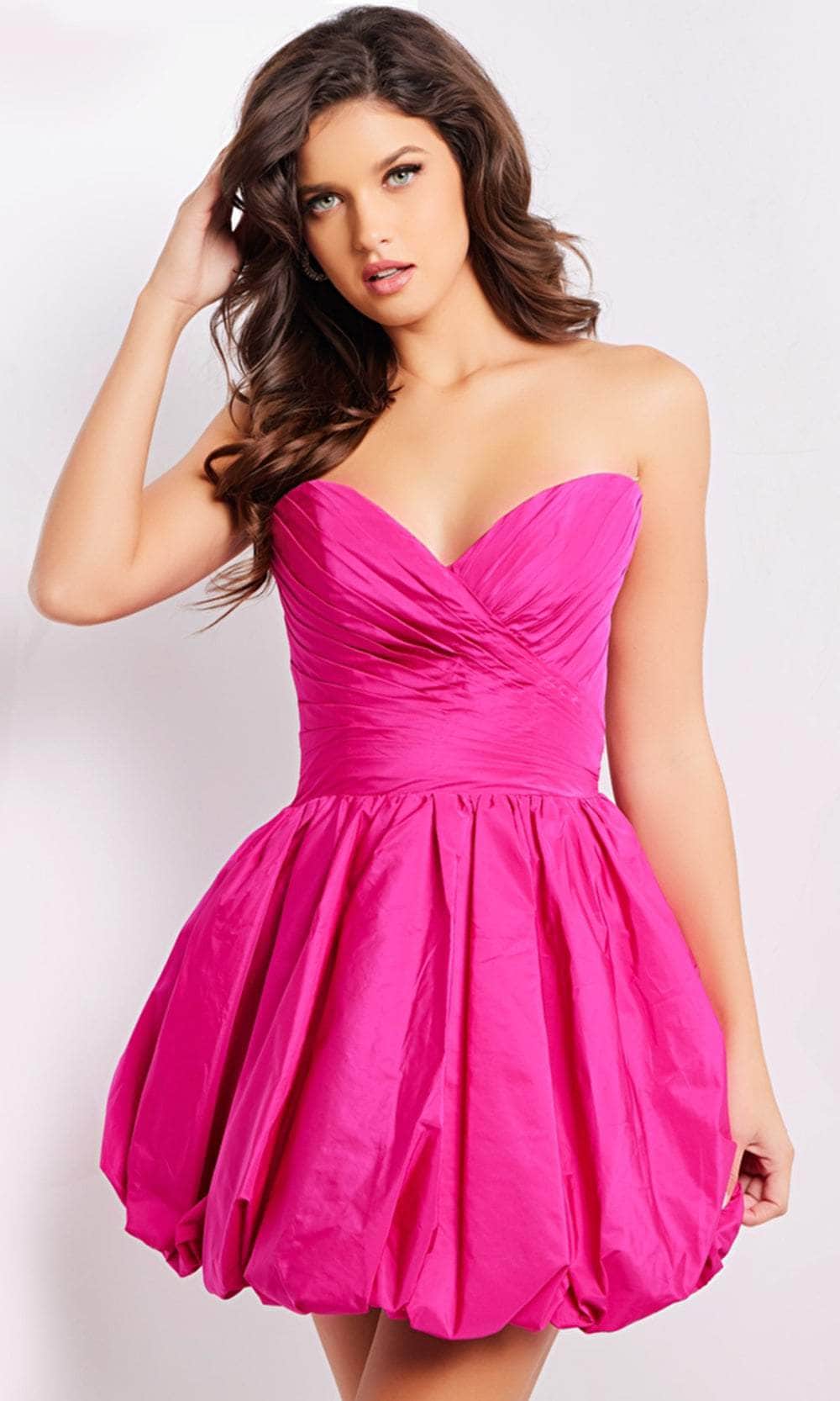 Image of Jovani 37061 - Strapless Pleated Detail Cocktail Dress