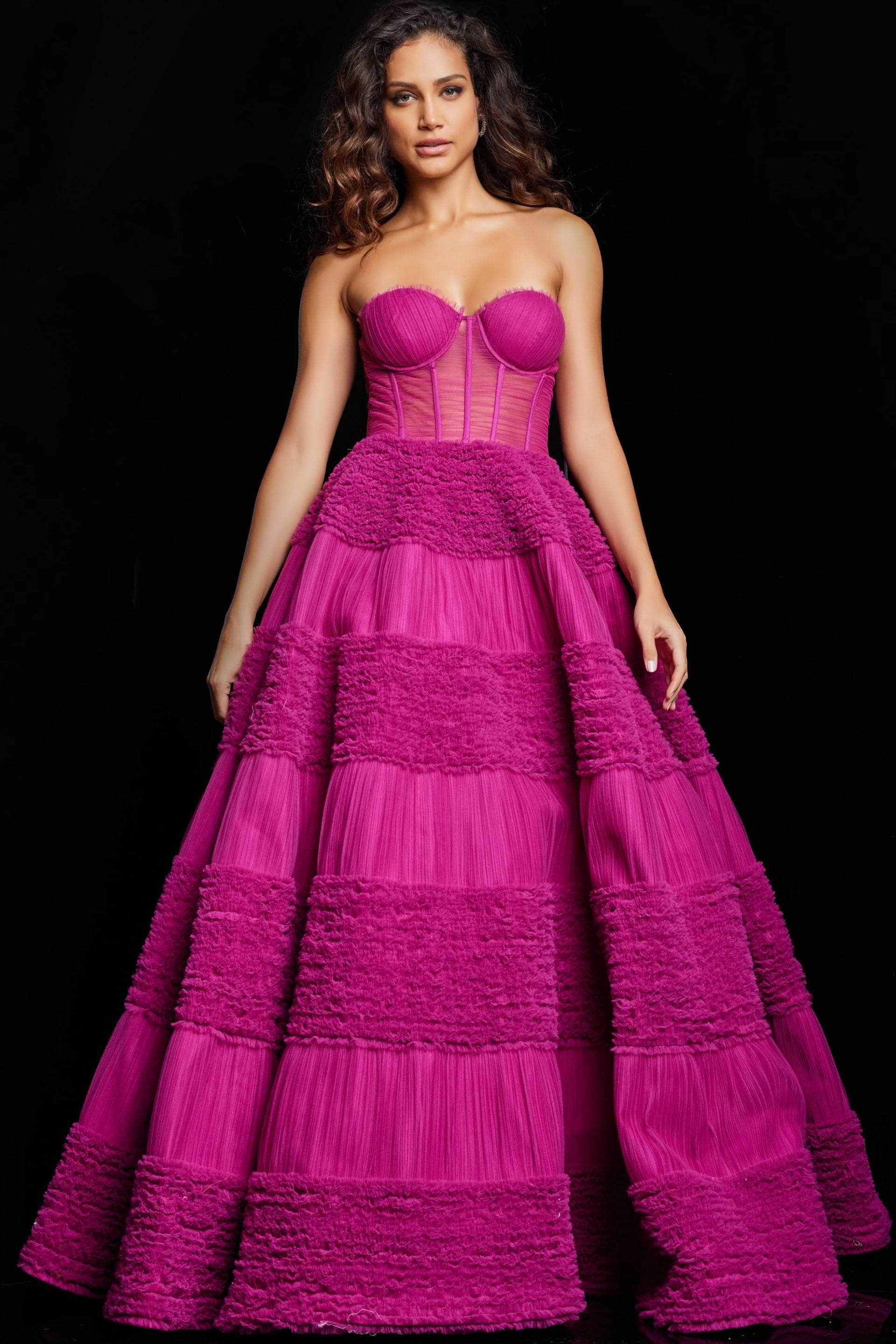 Image of Jovani 37157 - Sweetheart Bustier Evening Gown