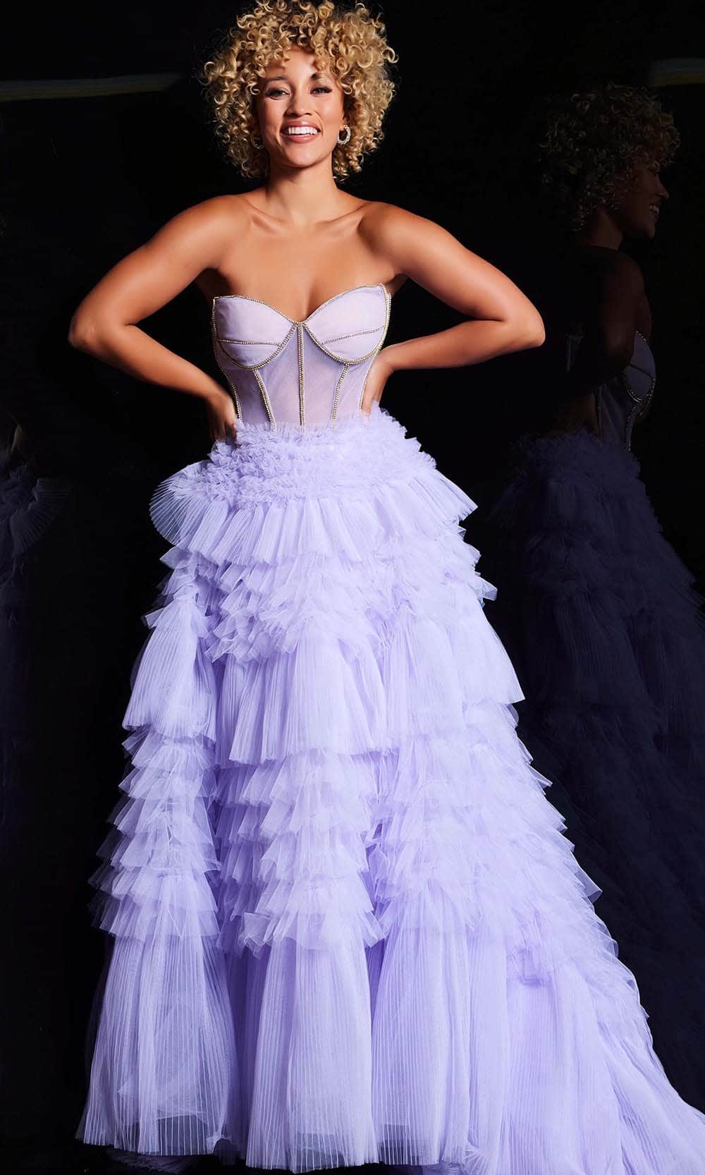 Image of Jovani 38539 - Sweetheart Tiered Ballgown