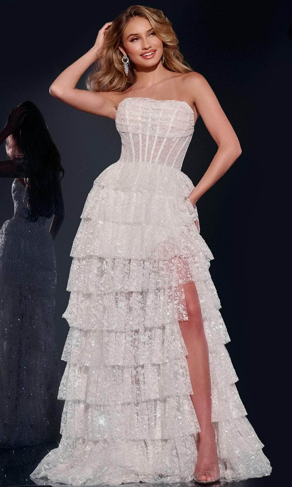 Image of Jovani 40031 - Tiered A-line Prom Dress