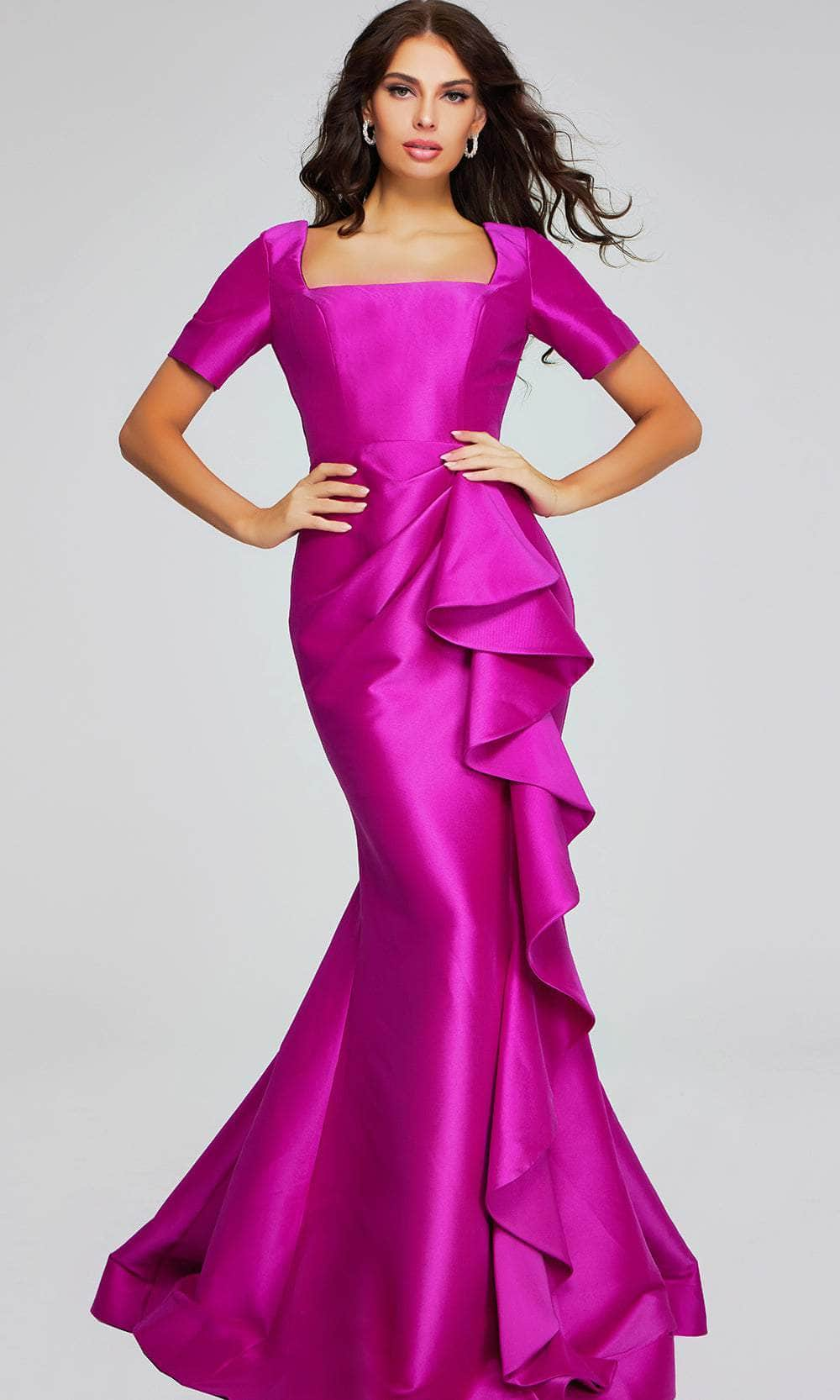 Image of Jovani 41128 - Taffeta Mermaid Evening Gown