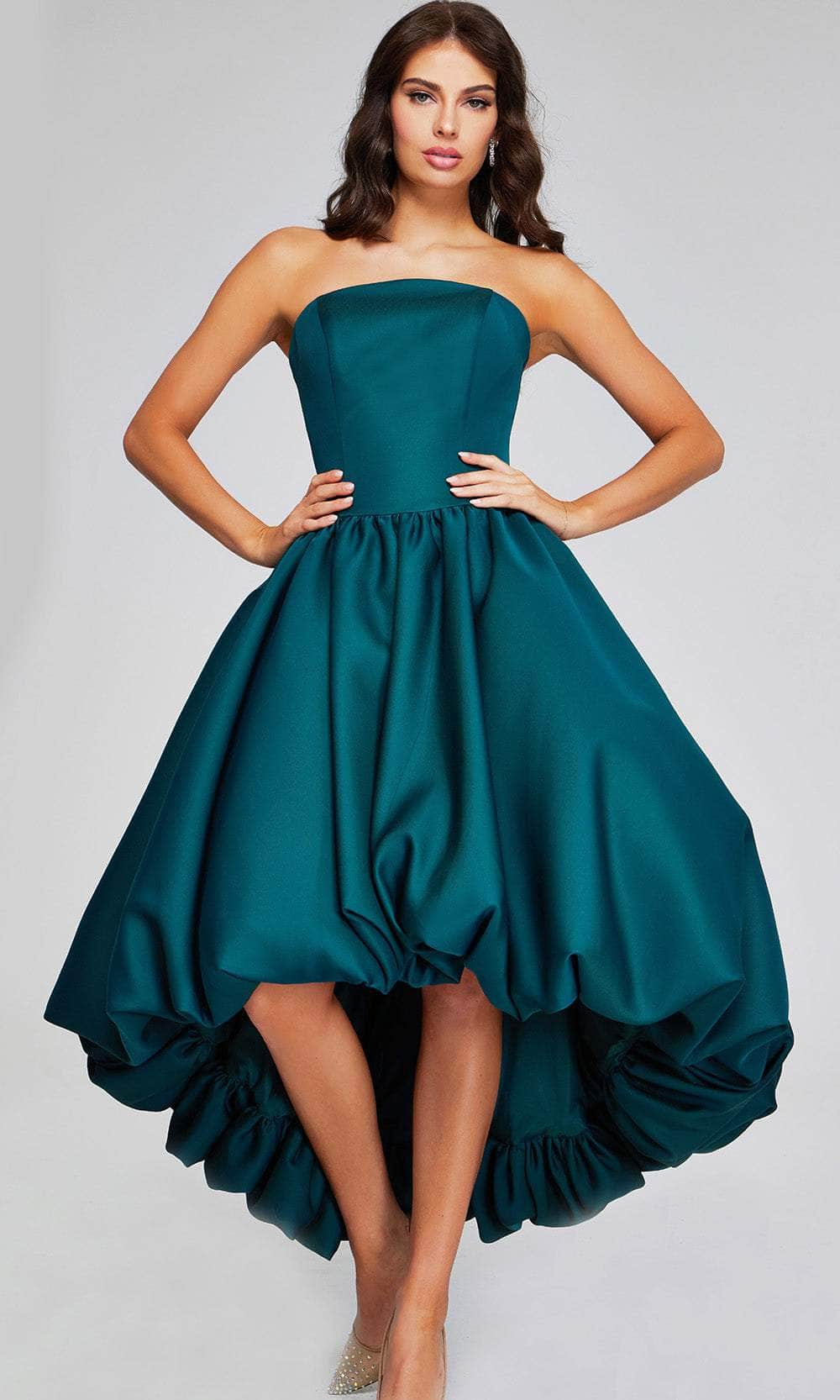 Image of Jovani 42345 - Strapless Bubble Hem Evening Dress