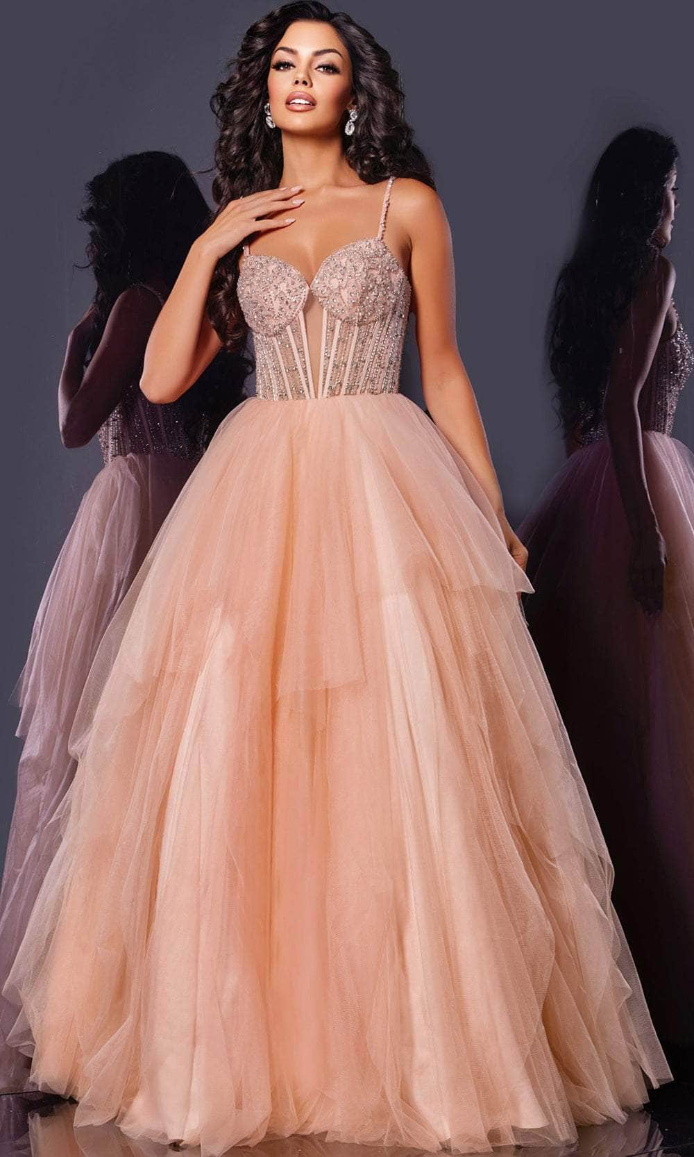 Image of Jovani 43254 - Sweetheart Neck Corset Bodice Prom Gown