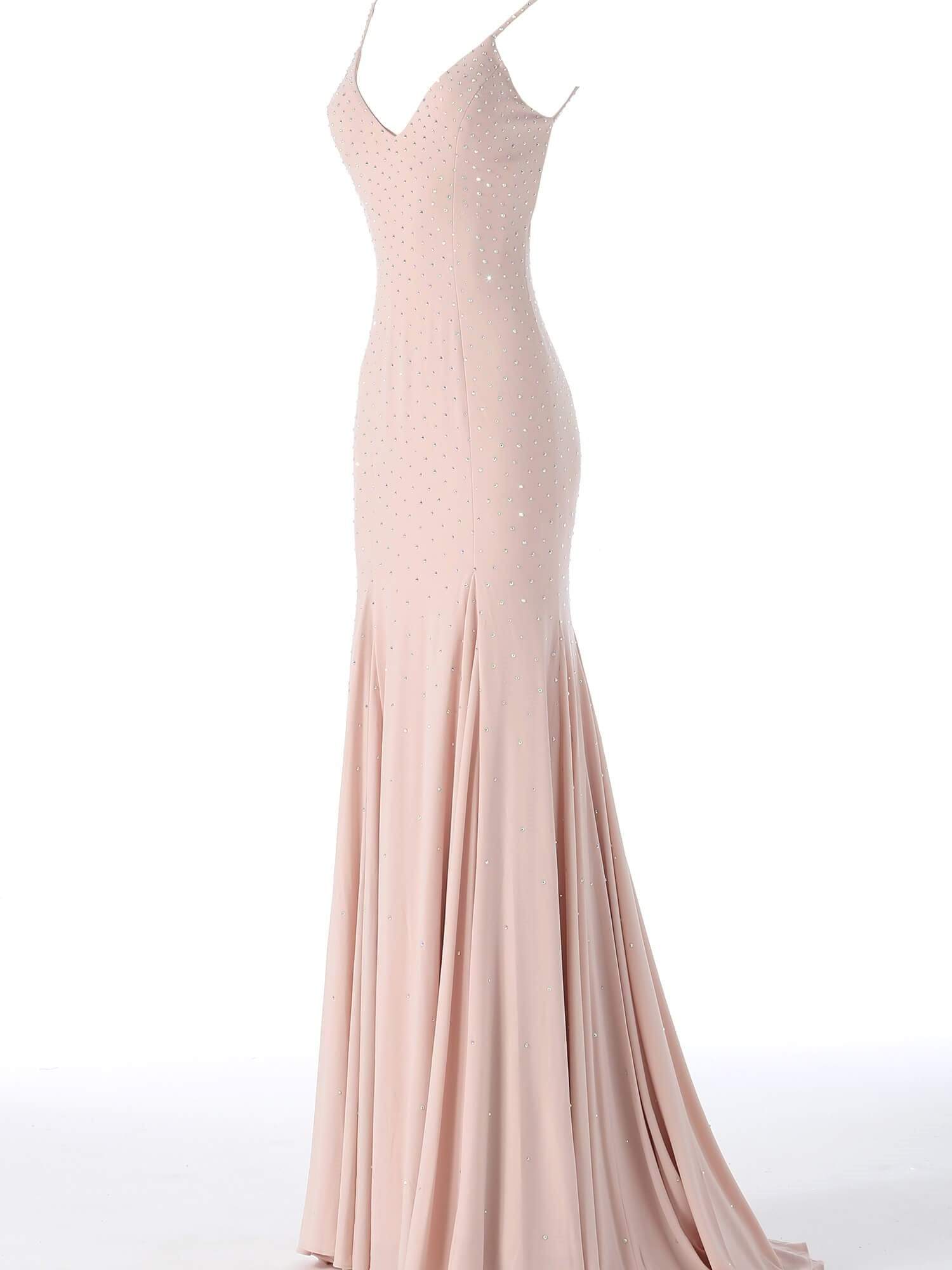 Image of Jovani - 63563 Studded Backless Jersey Junior Prom Gown