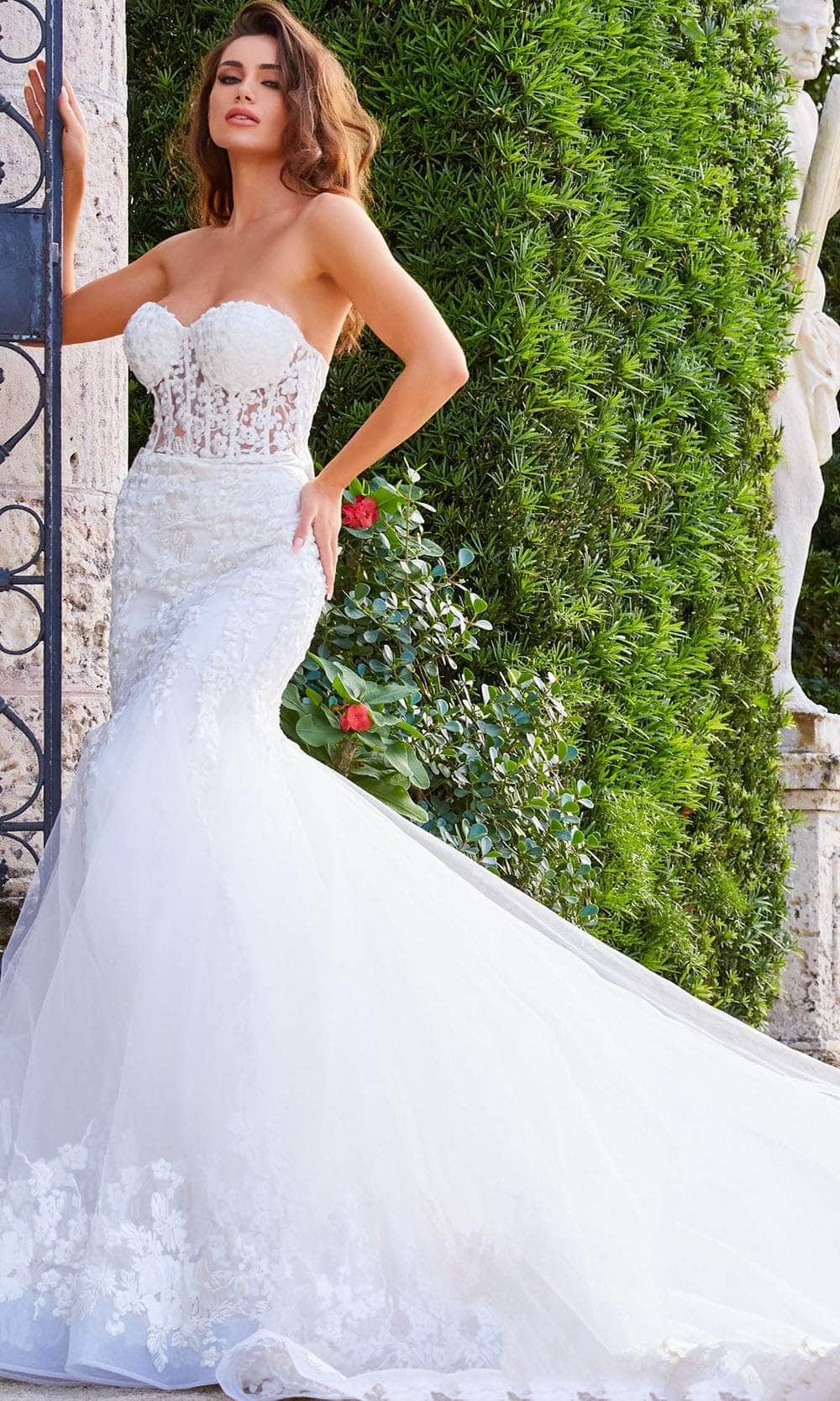 Image of Jovani Bridal JB07260 - Embroidered Corset Bridal Gown