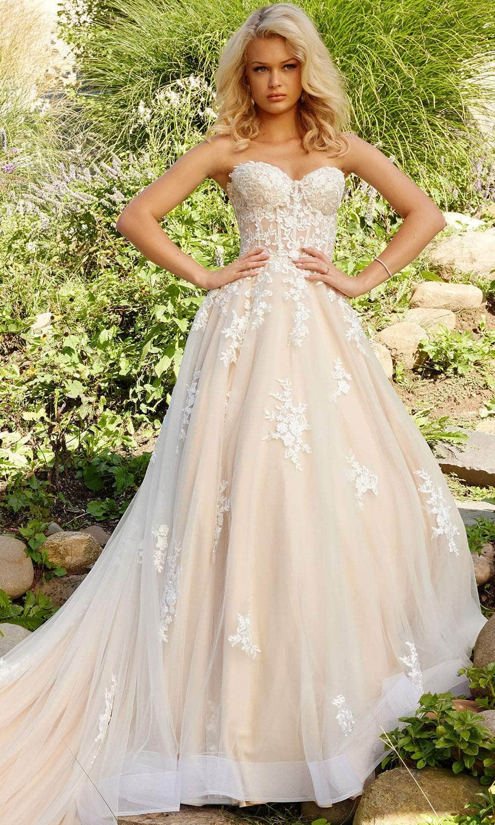 Image of Jovani Bridal JB24145 - Sweetheart Corset Bodice Bridal Gown