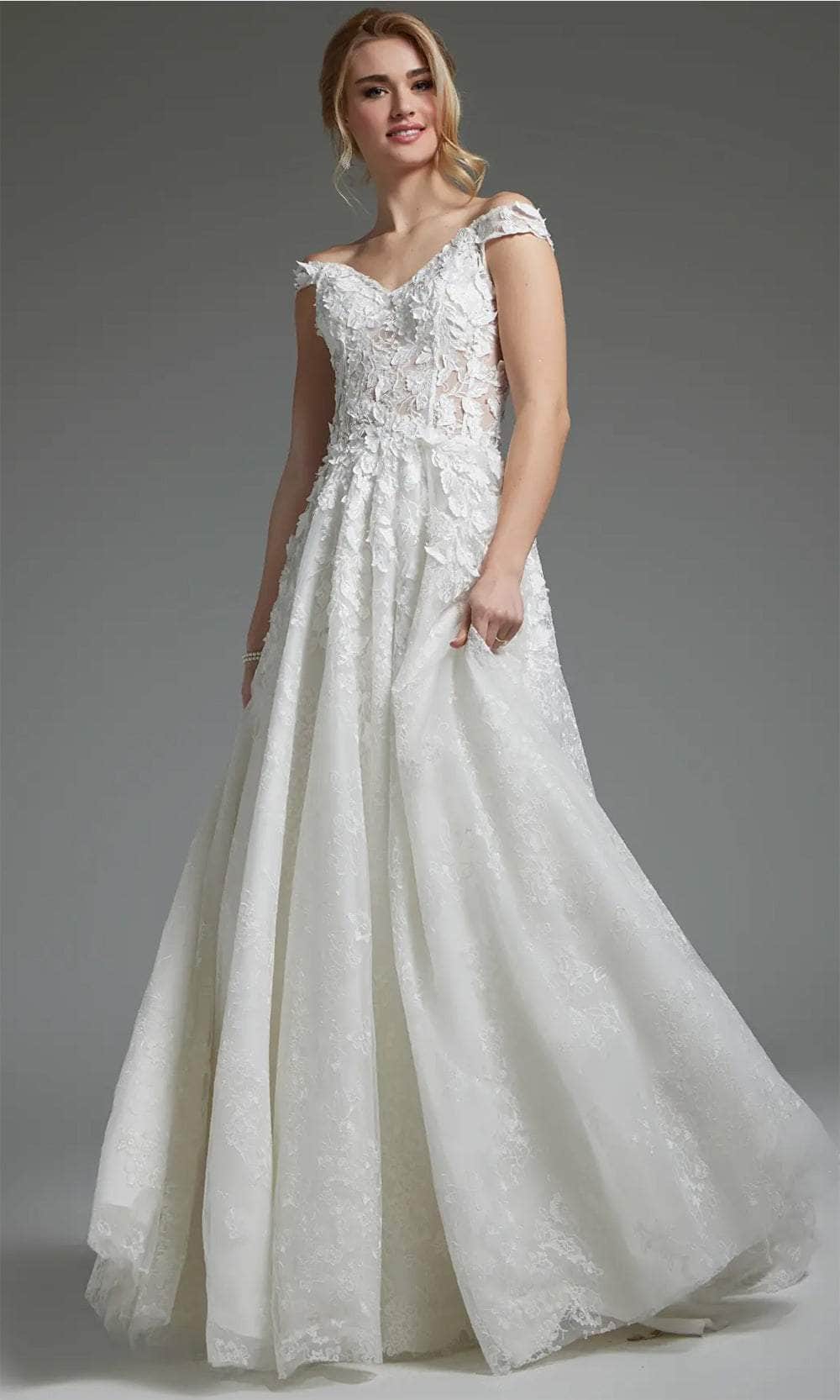 Image of Jovani JB05402 - Off Shoulder A-Line Bridal Dress
