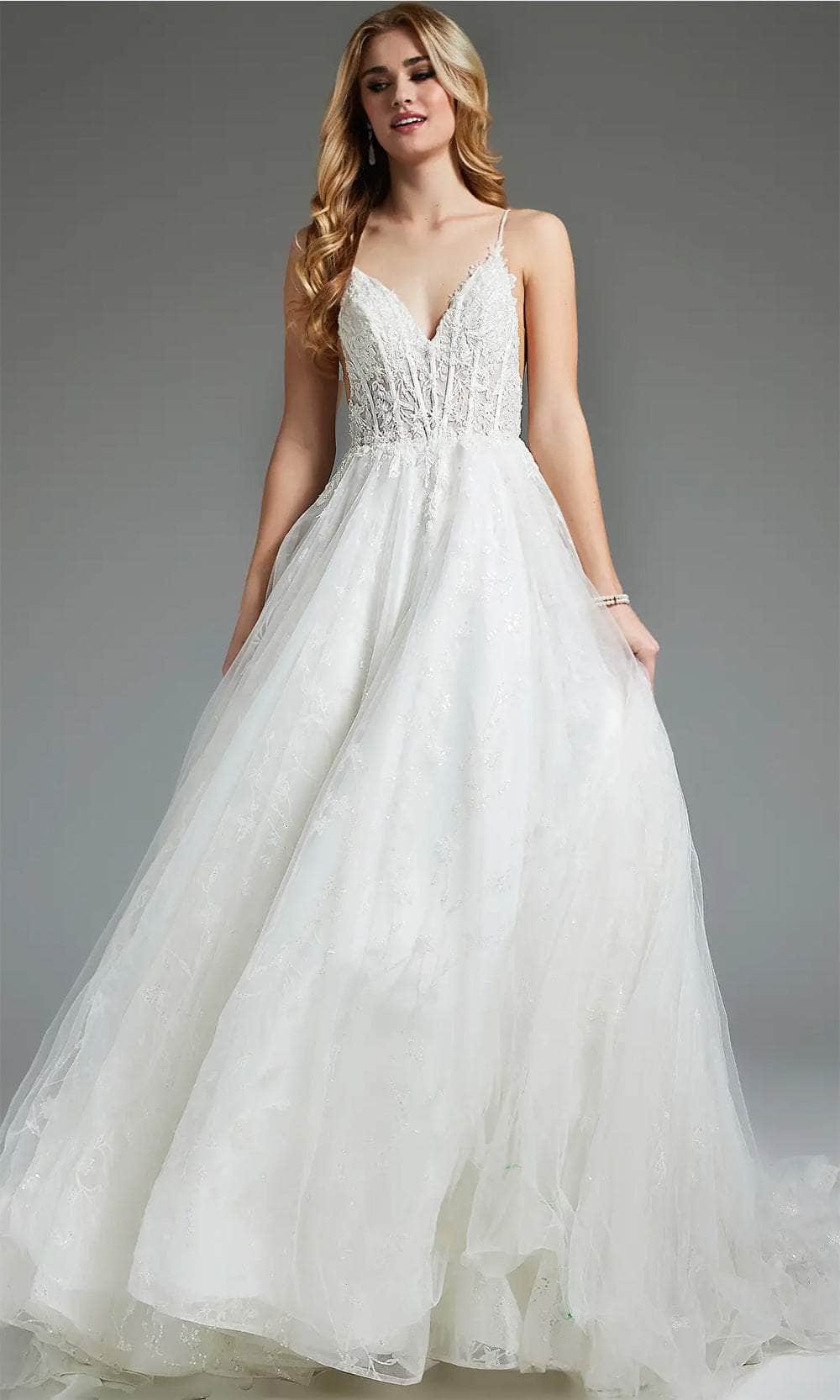 Image of Jovani JB07647 - Glitter A-Line Bridal Gown