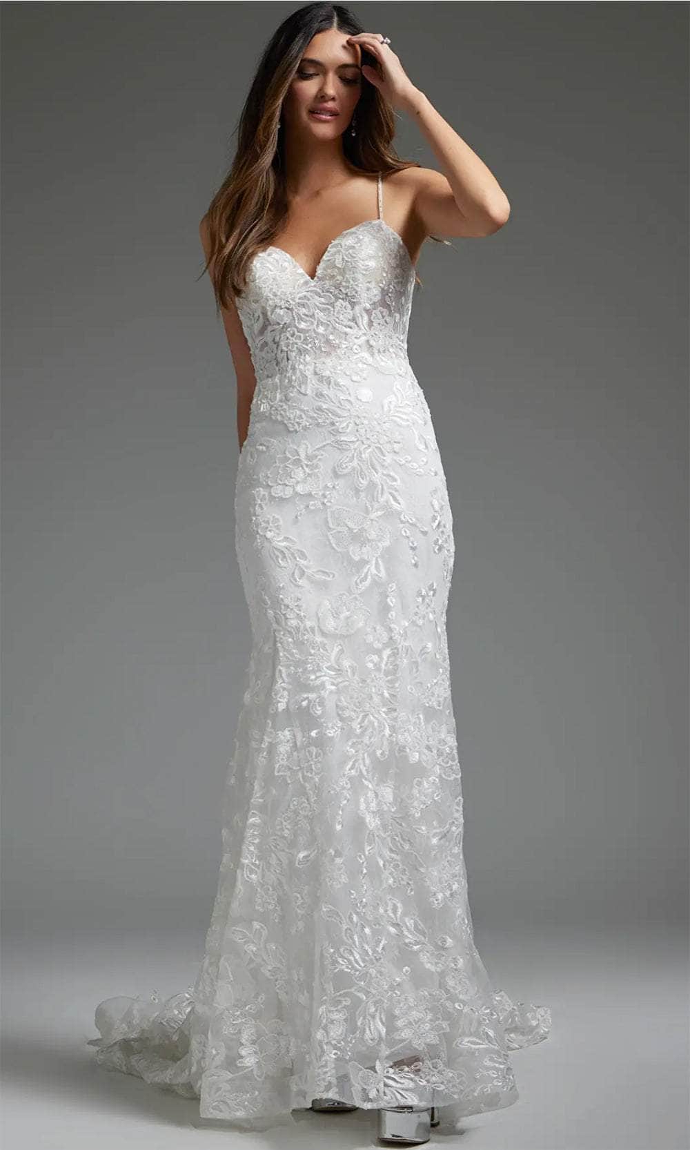 Image of Jovani JB37538 - Floral Embroidered Bridal Gown