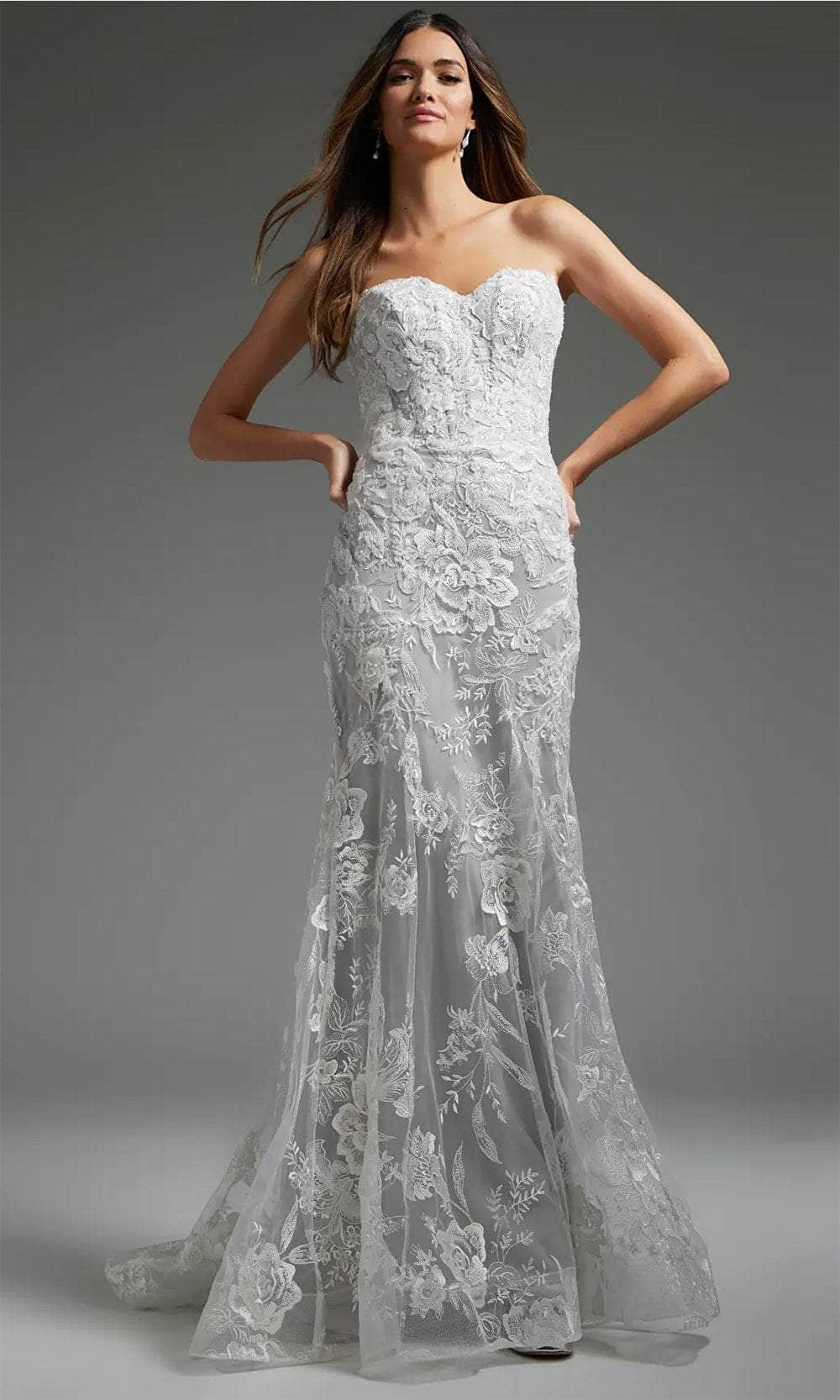 Image of Jovani JB38221 - Lace Mermaid Bridal Gown