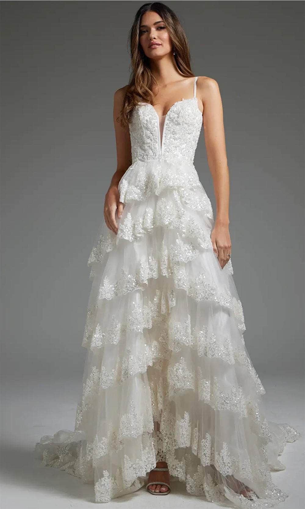 Image of Jovani JB38641 - Ornate Tiered Bridal Gown