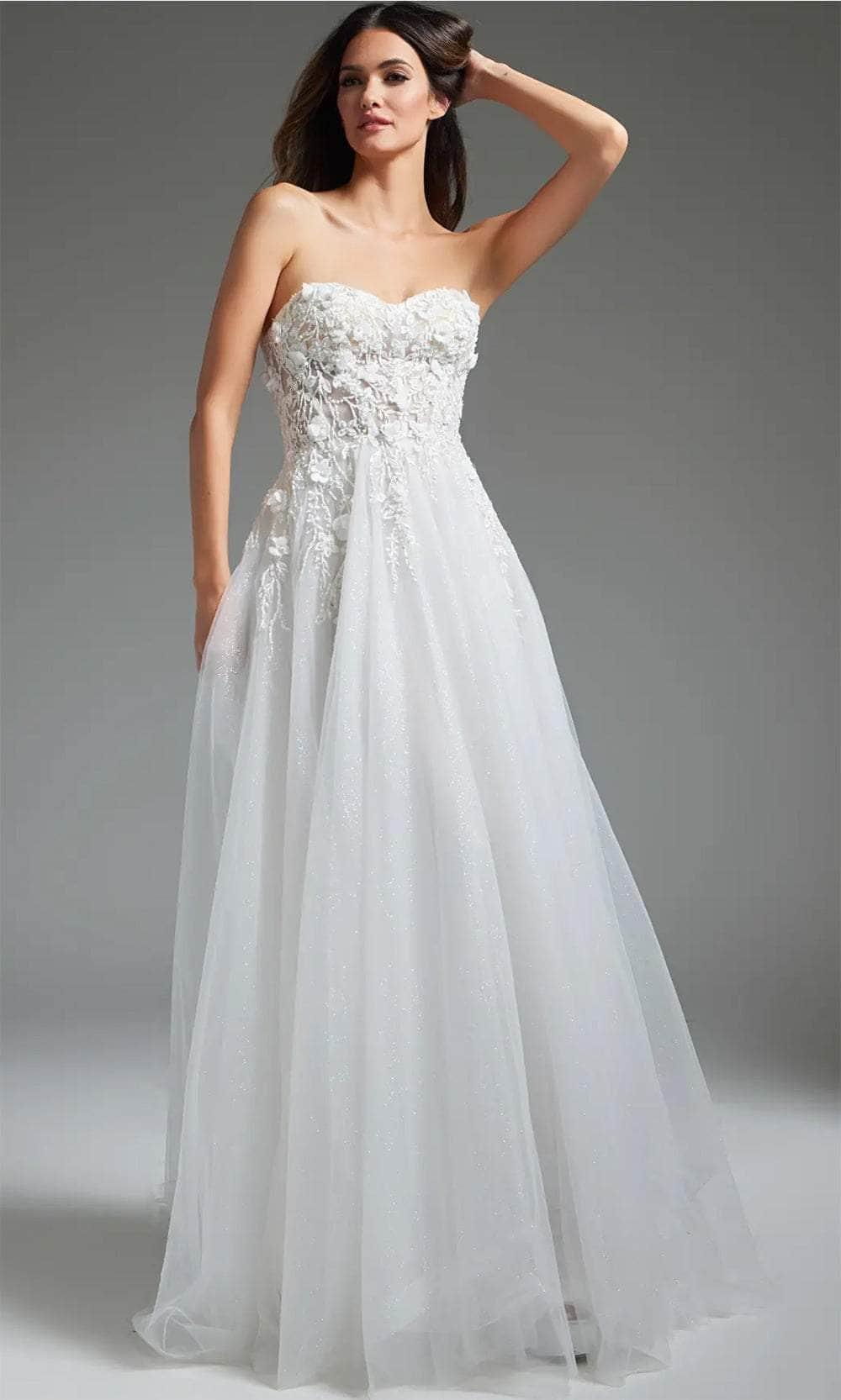 Image of Jovani JB39160 - Applique Ornate Bridal Gown