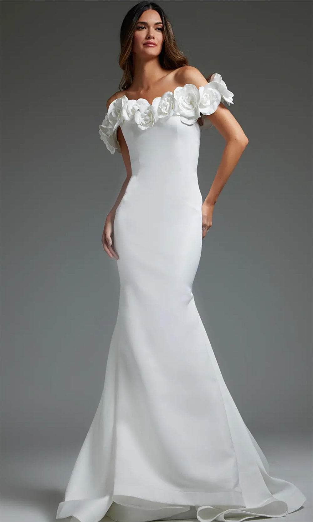 Image of Jovani JB40594 - Rosette Mermaid Bridal Gown
