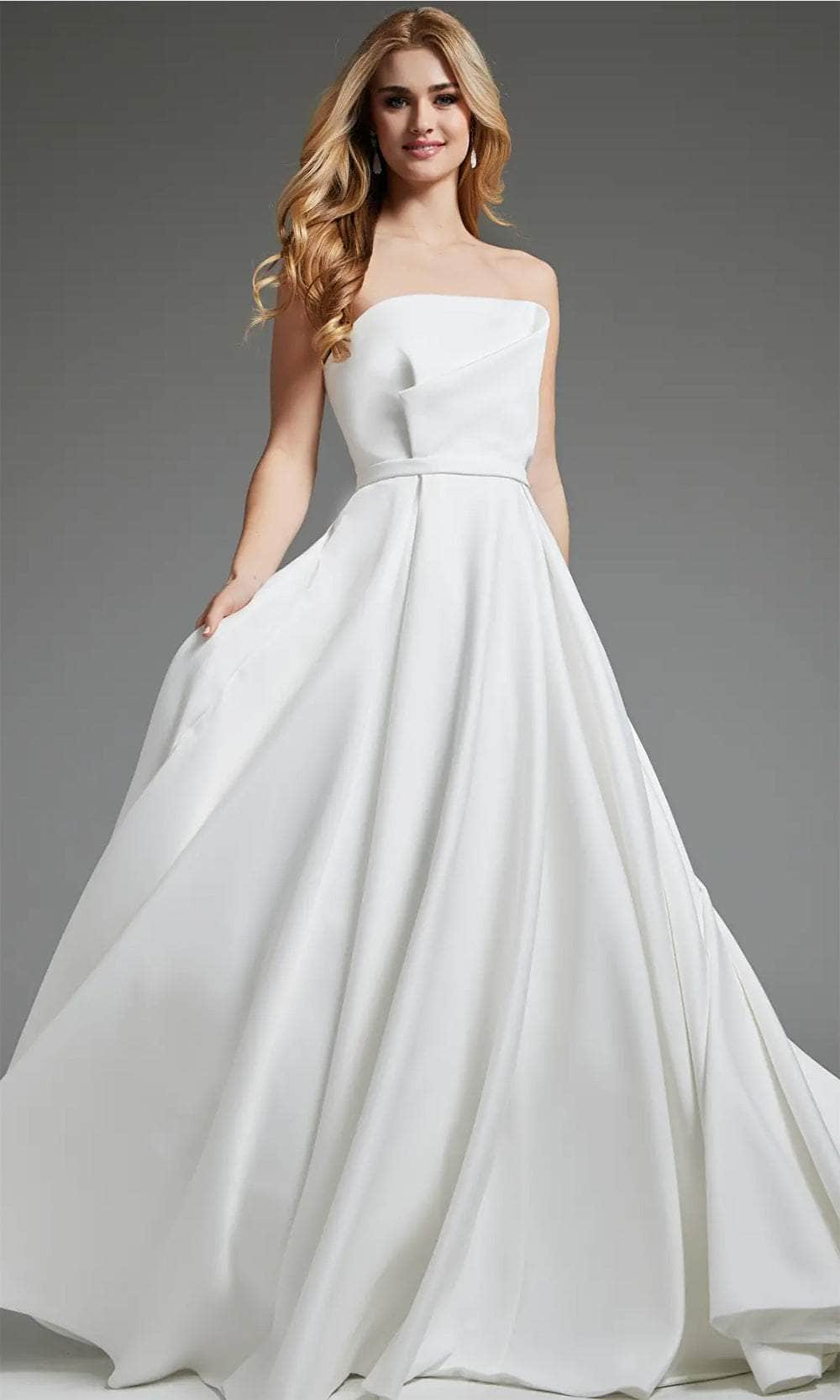 Image of Jovani JB40599 - Strapless Pleated A-Line Bridal Gown