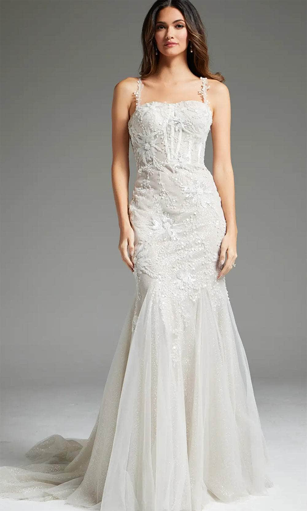 Image of Jovani JB40631 - Semi-Sweetheart Embellished Bridal Gown