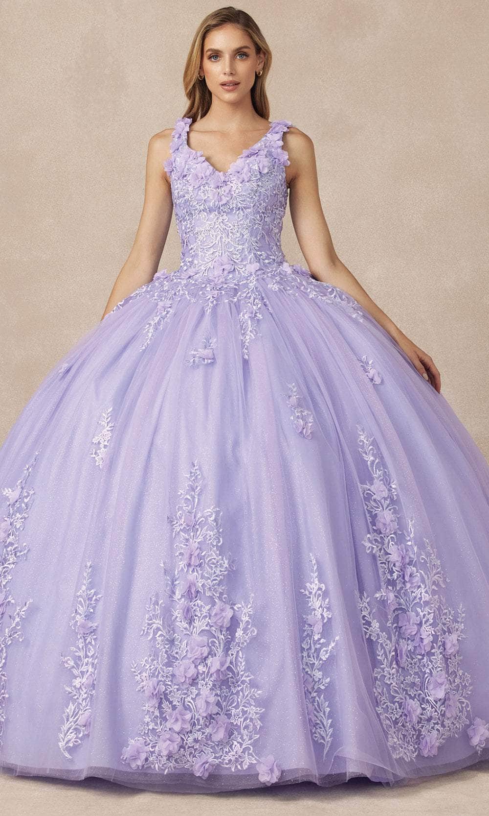 Image of Juliet Dresses 1437 - Floral Applique Ball Gown