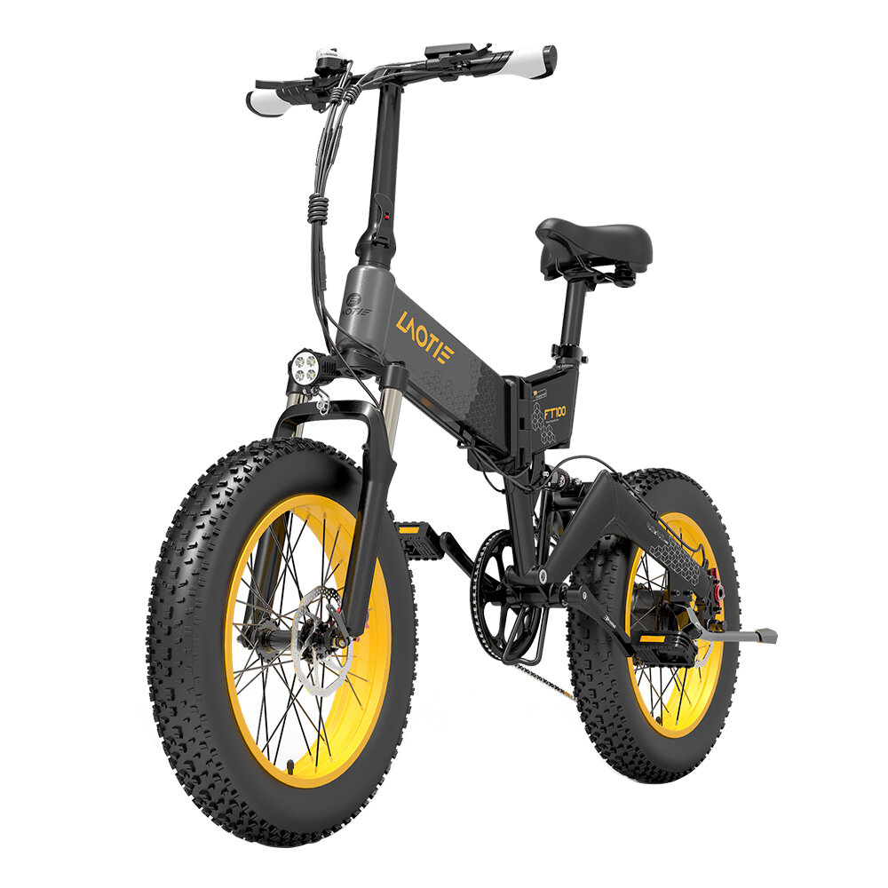 Image of LAOTIE® FT100 1000W 15AH 20x4in Fat Tire Folding Electric Moped Bicycle 90-120KM Max Mileage Electric Bike