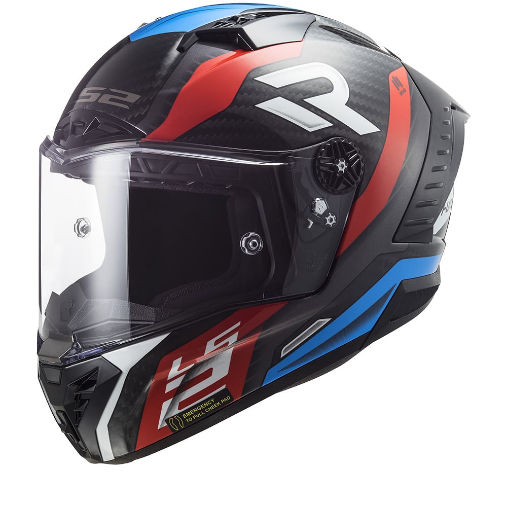 Image of LS2 FF805 Thunder C Supra Red Blue-06 Full Face Helmet Talla S