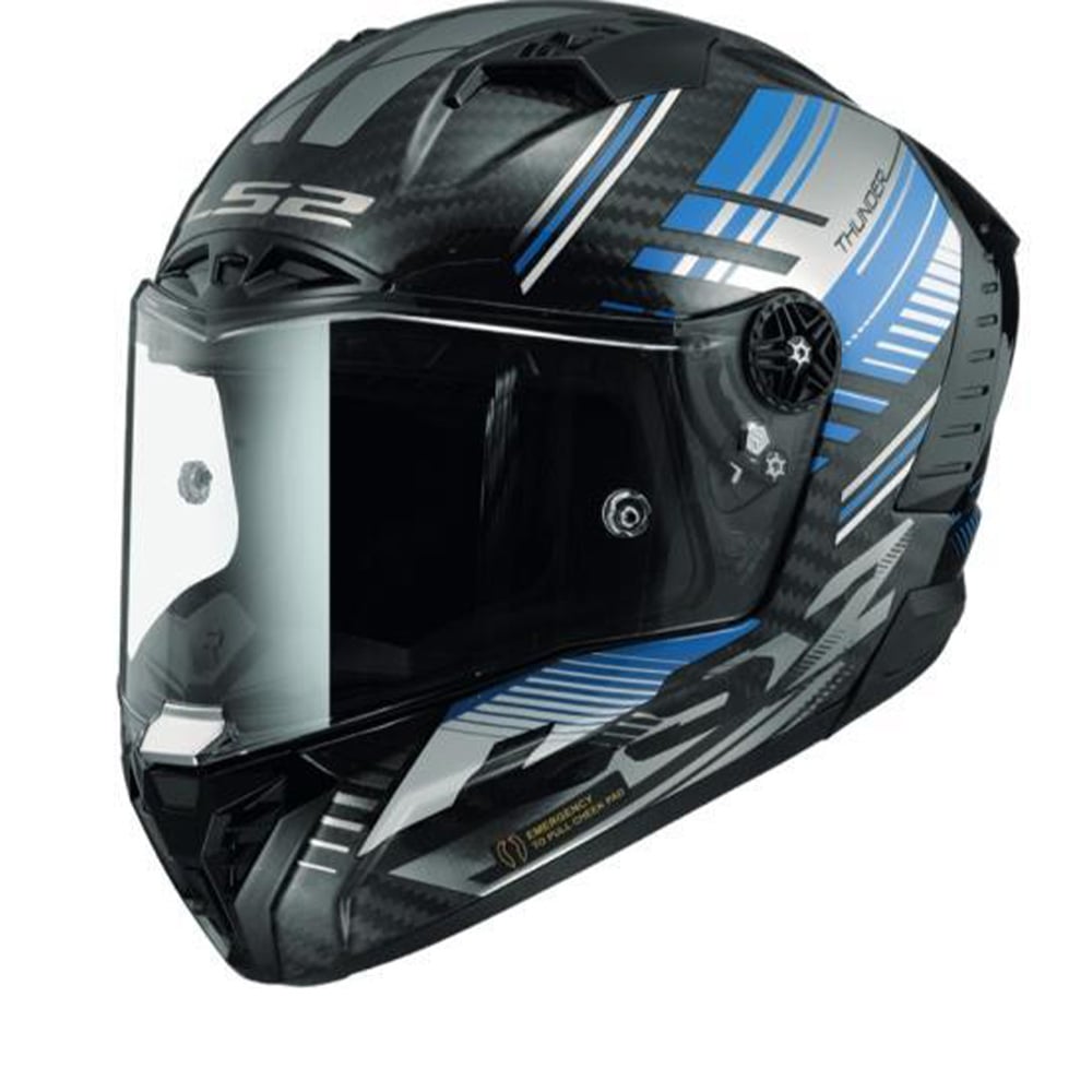 Image of LS2 FF805 Thunder C Volt GlBlack Blue 06 Full Face Helmet Size M ID 6923221127650