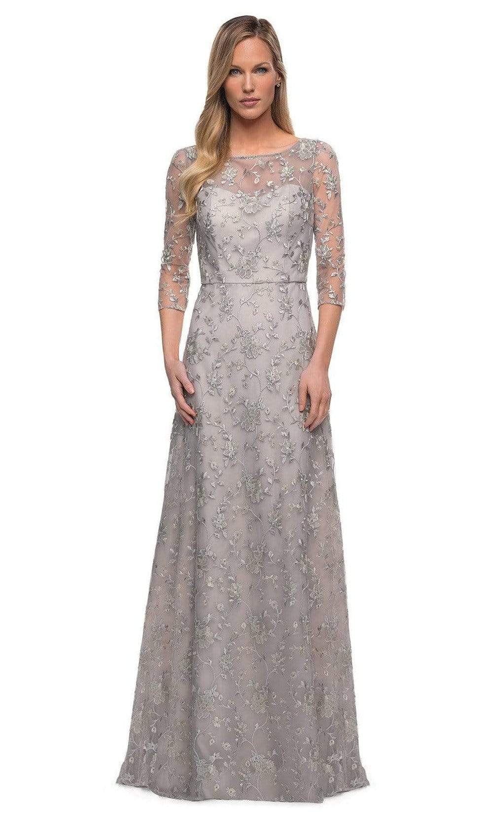 Image of La Femme - 29153 Embroidered Floral A-line Mother of the Groom Gown