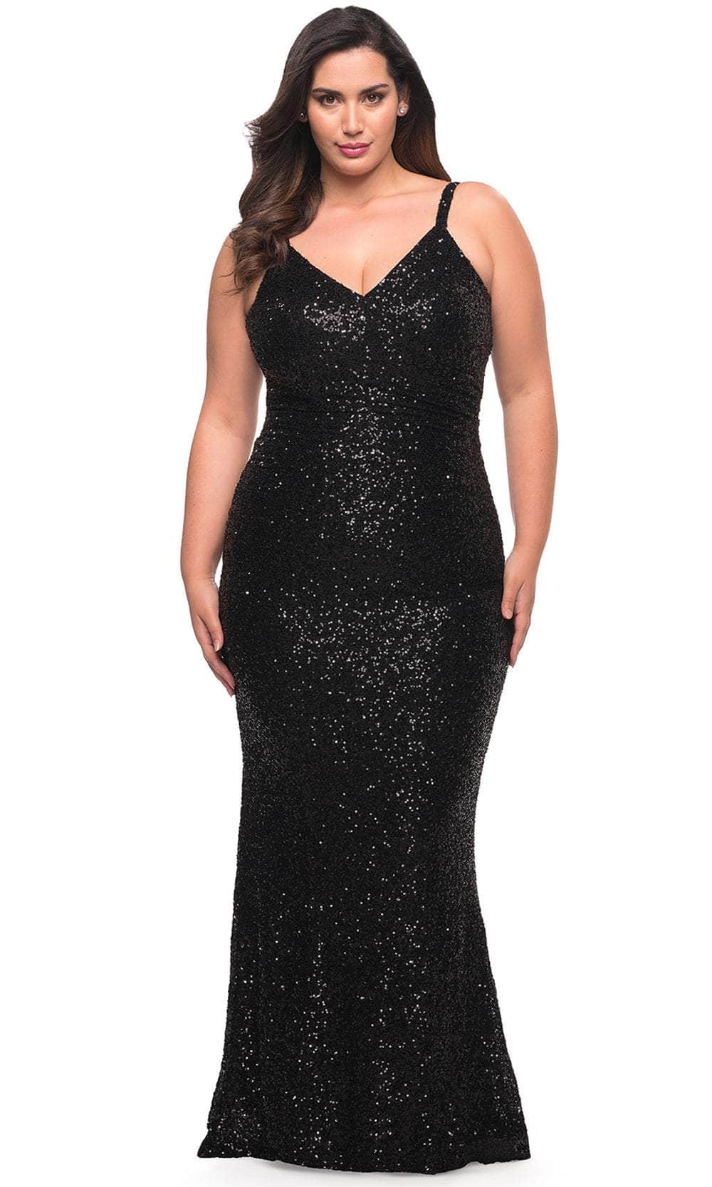 Image of La Femme 29546 - Shimmering Sleeveless Evening Dress