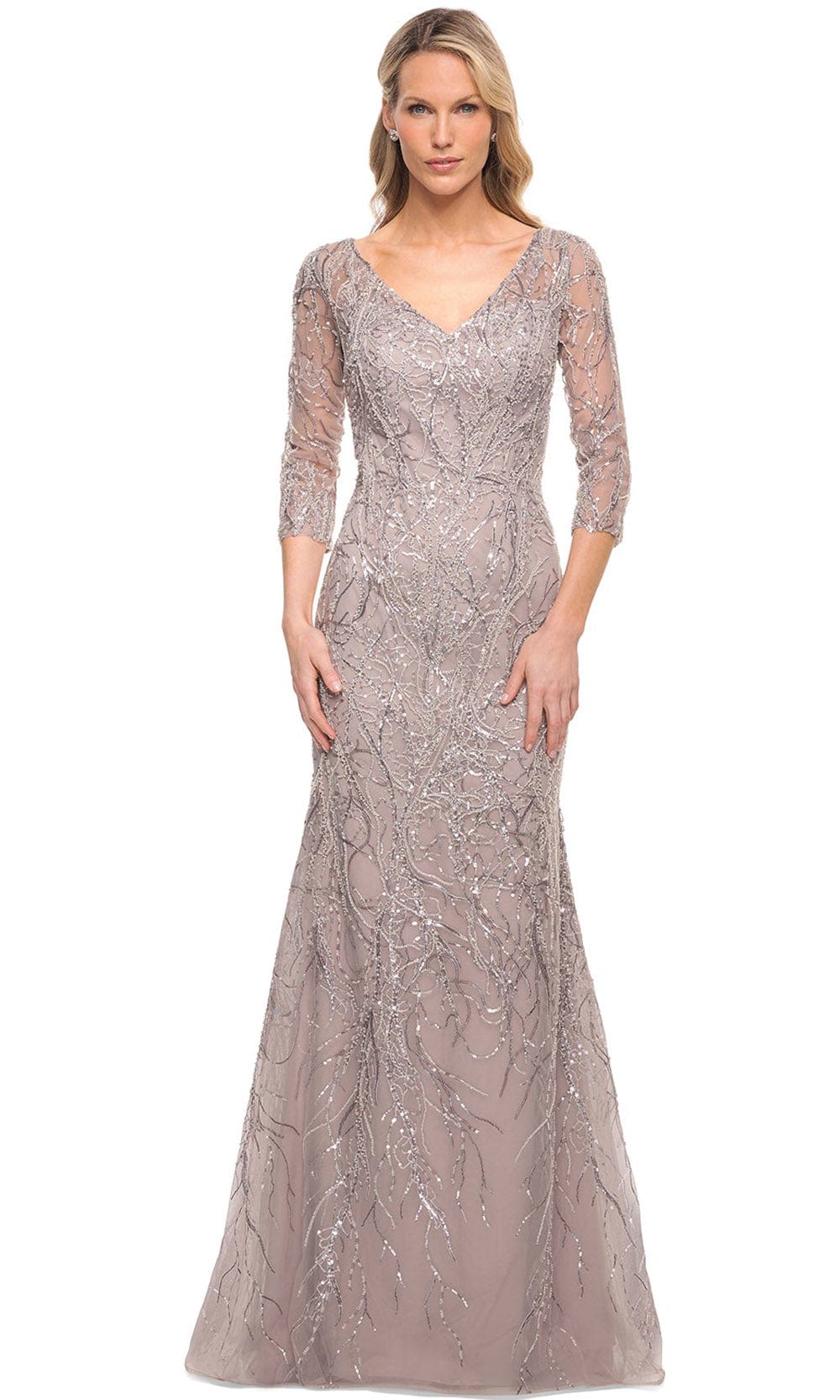 Image of La Femme 30044 - Embroidered Mermaid Mother of the Groom Dress