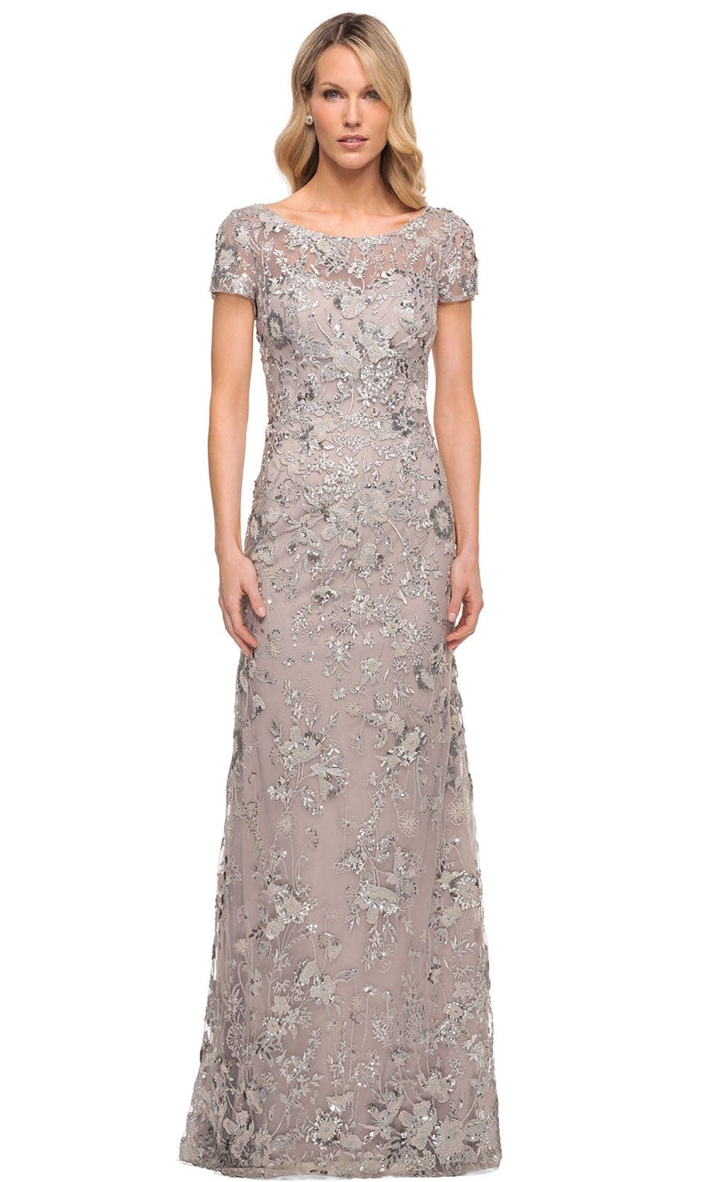 Image of La Femme 30053 - Embroidered Mother of the Groom Sheath Dress
