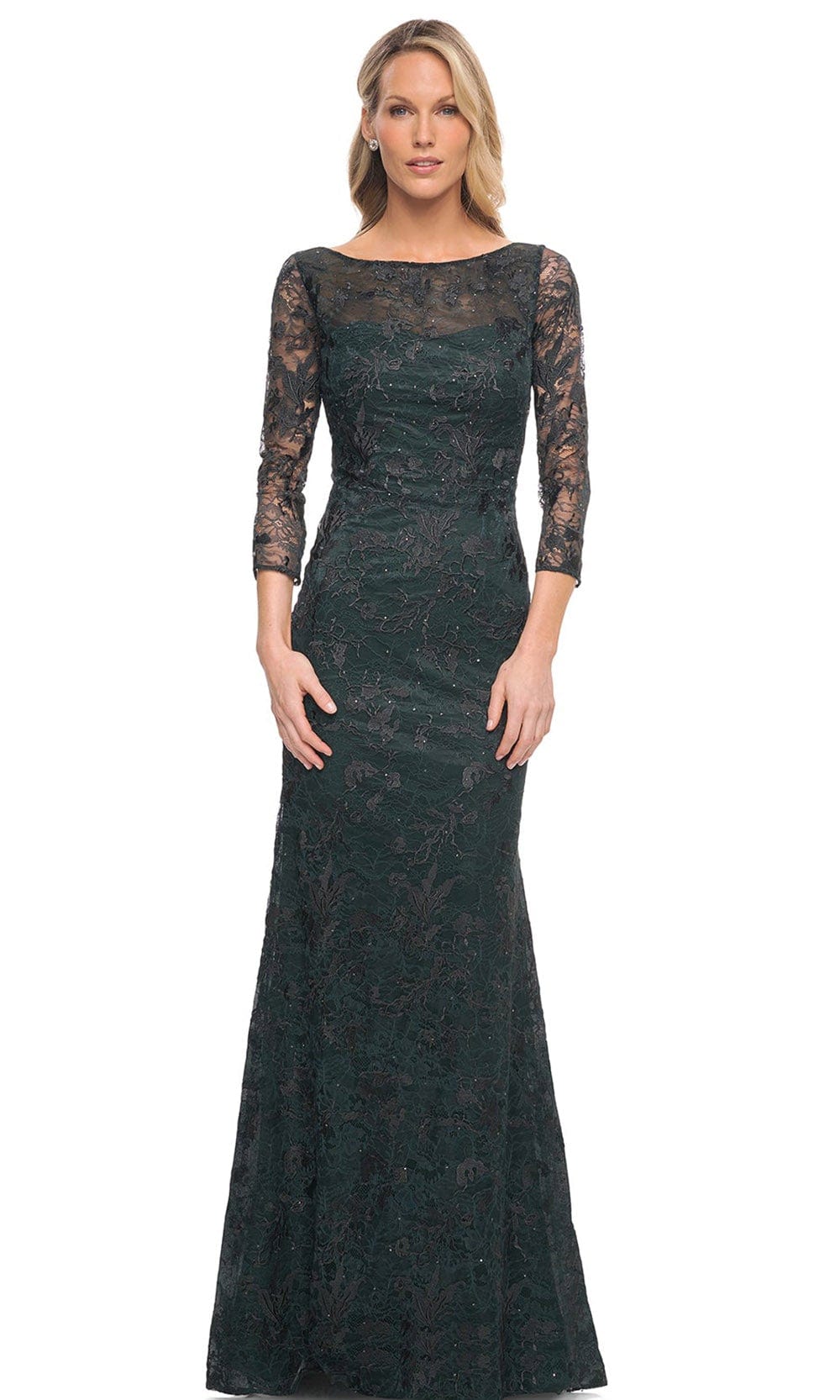 Image of La Femme 30317 - Sheer Lace Dress