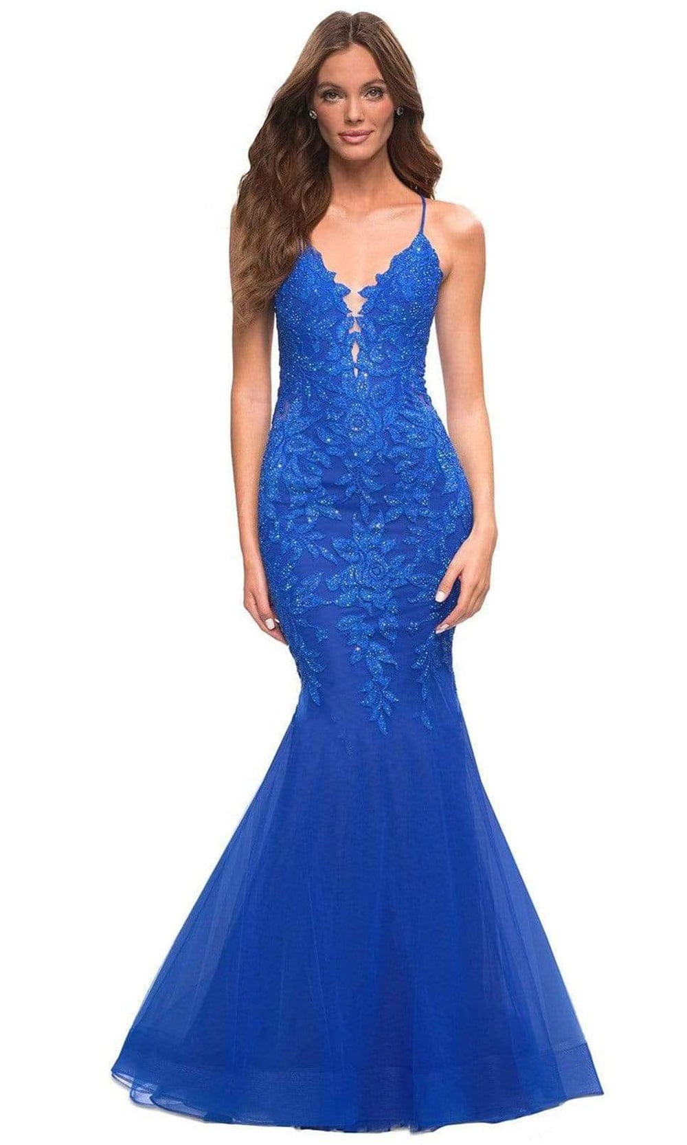 Image of La Femme - 30584 Beaded Lace Mermaid Gown
