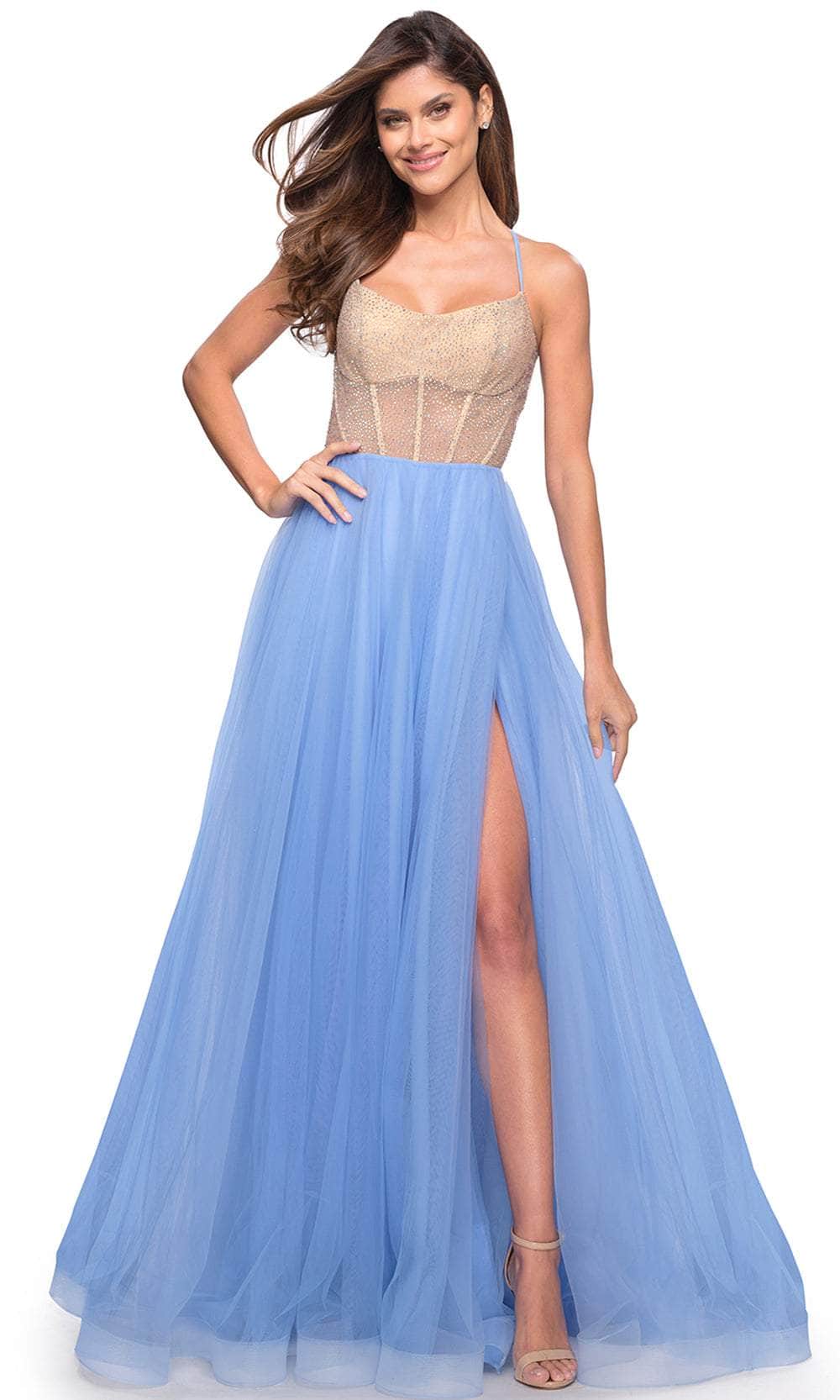 Image of La Femme 30697 - Corset Bodice Tulle Formal Gown