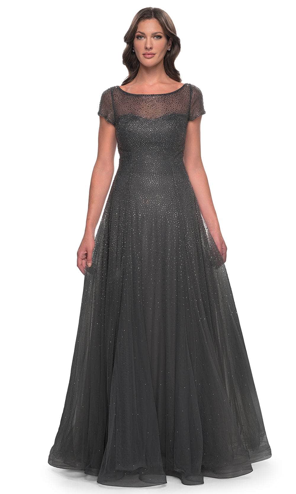 Image of La Femme 30852 - Illusion Rhinestone Formal Dress