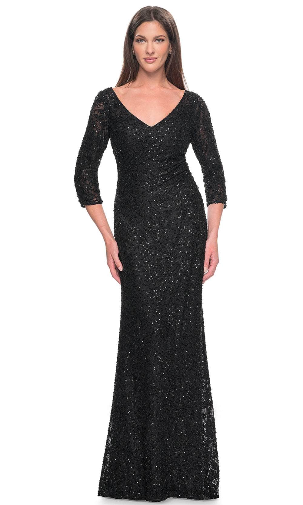 Image of La Femme 31721 - Beaded Lace Evening Dress