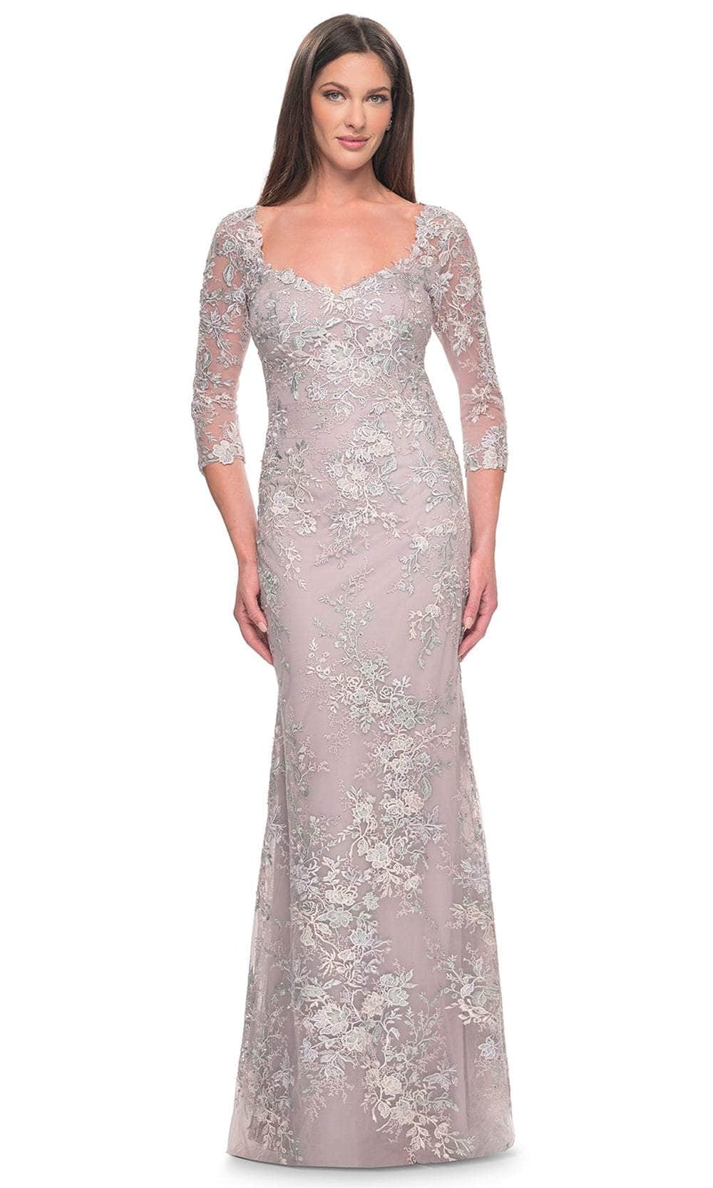 Image of La Femme 31804 - Embroidered Scoop Neck Evening Dress