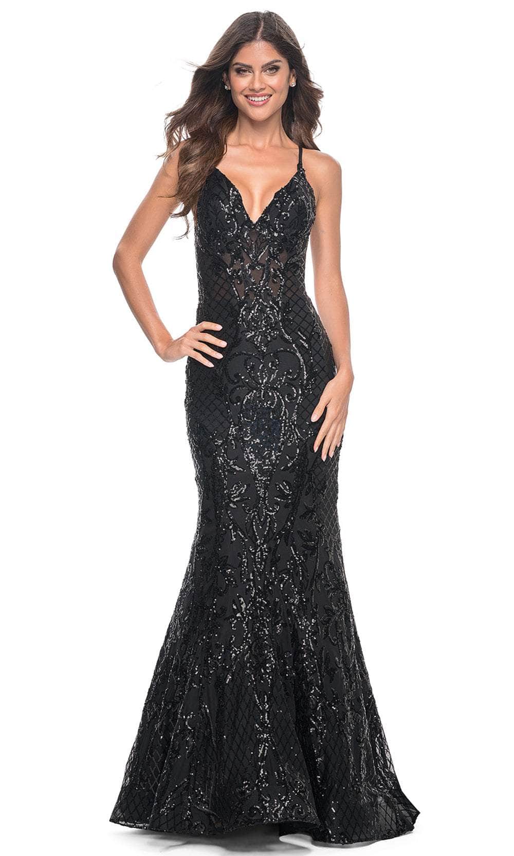 Image of La Femme 31943 - Sequin Pattern Prom Dress