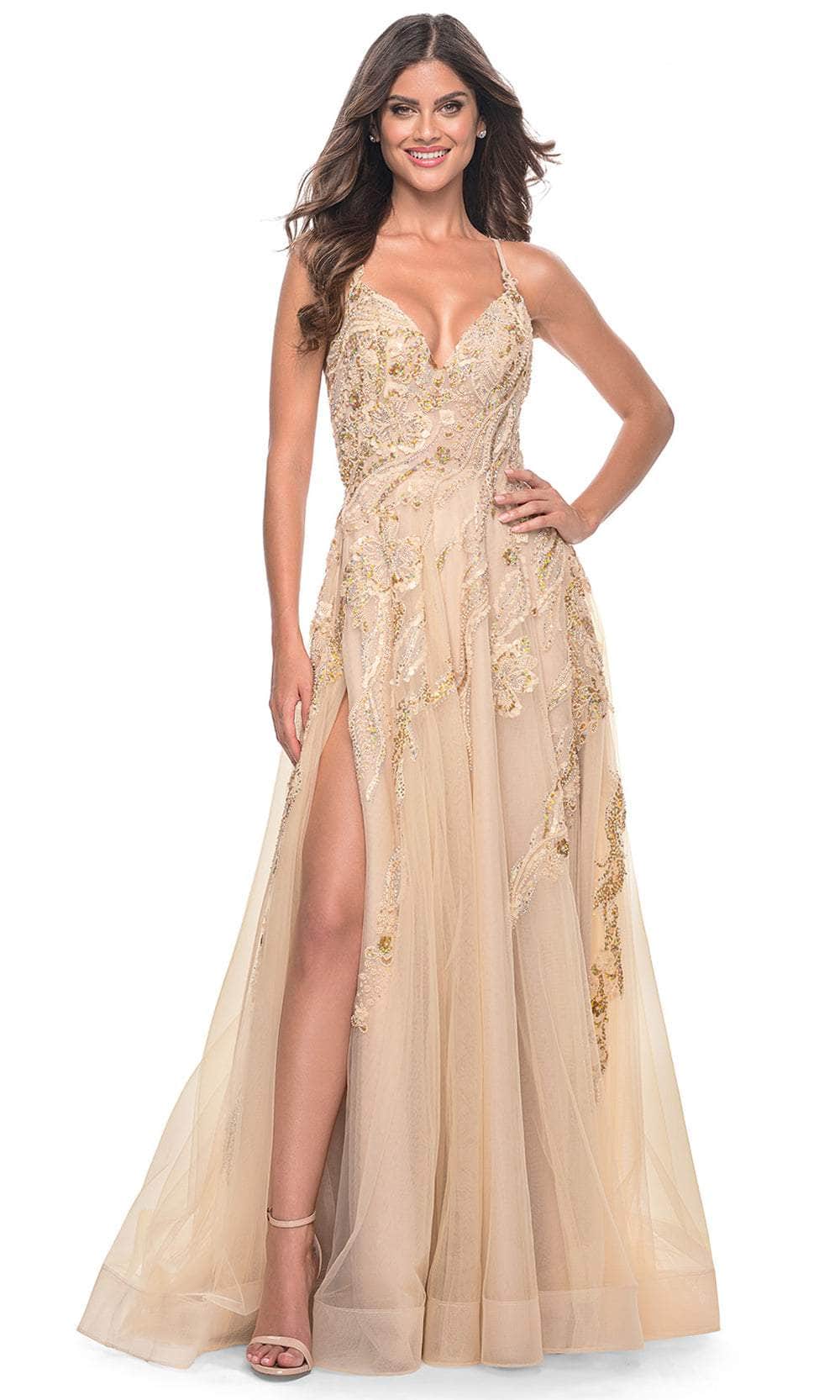 Image of La Femme 32032 - Sequin Beaded Prom Dress