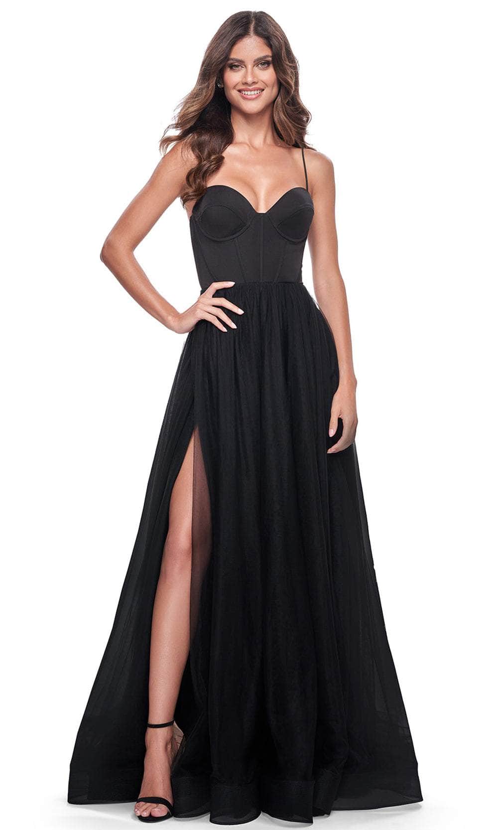 Image of La Femme 32065 - Bustier Tulle Prom Dress