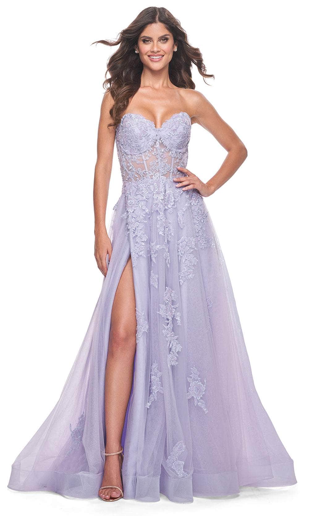 Image of La Femme 32145 - Sweetheart Applique Prom Dress