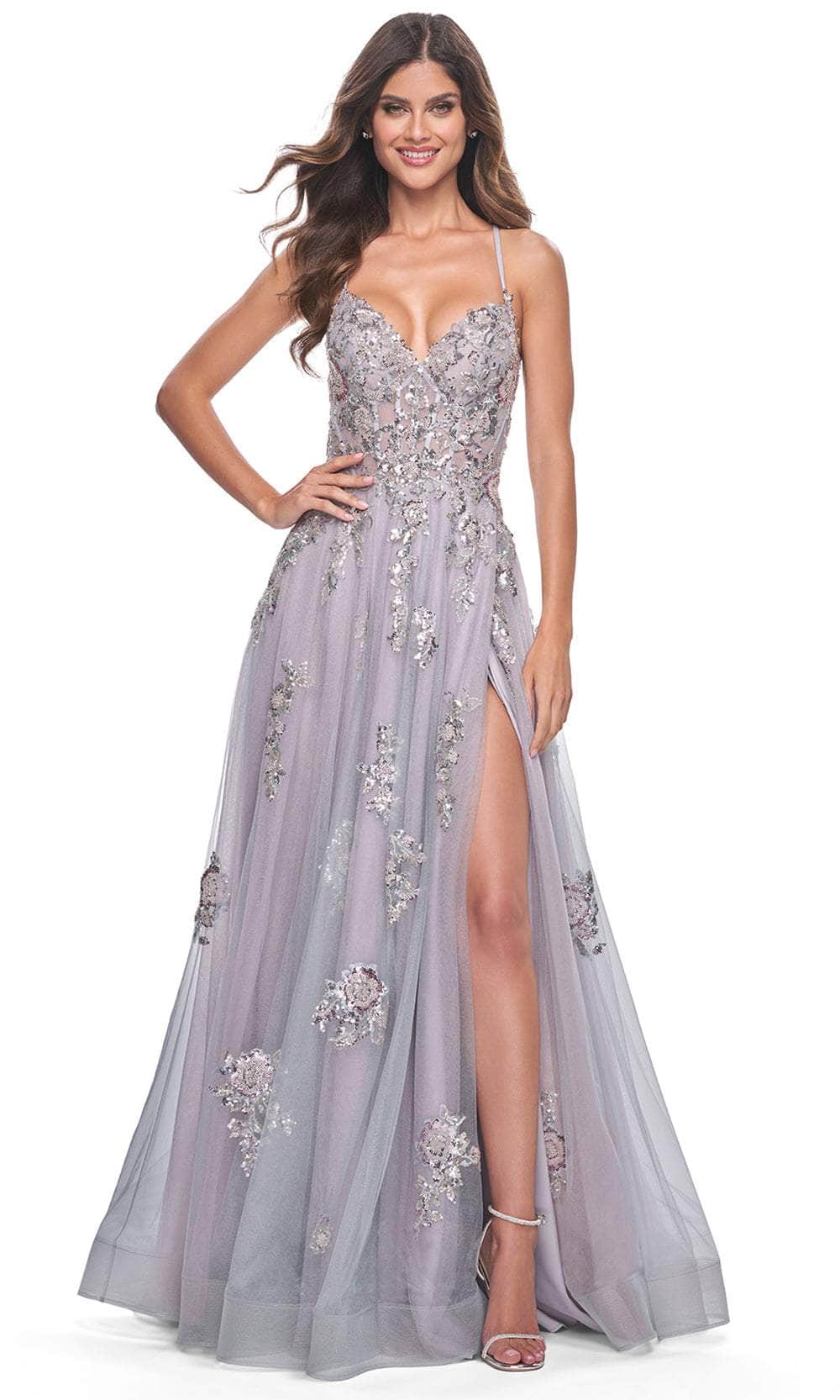 Image of La Femme 32200 - Sequin Embellished Sleeveless Prom Gown