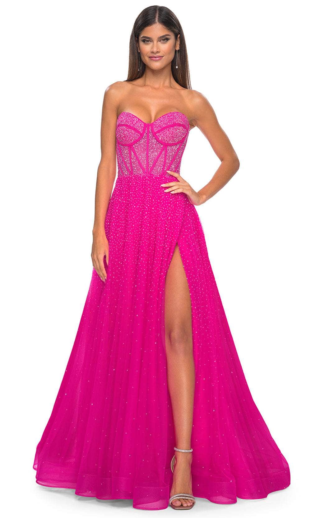 Image of La Femme 32278 - Bejeweled Bustier Prom Dress